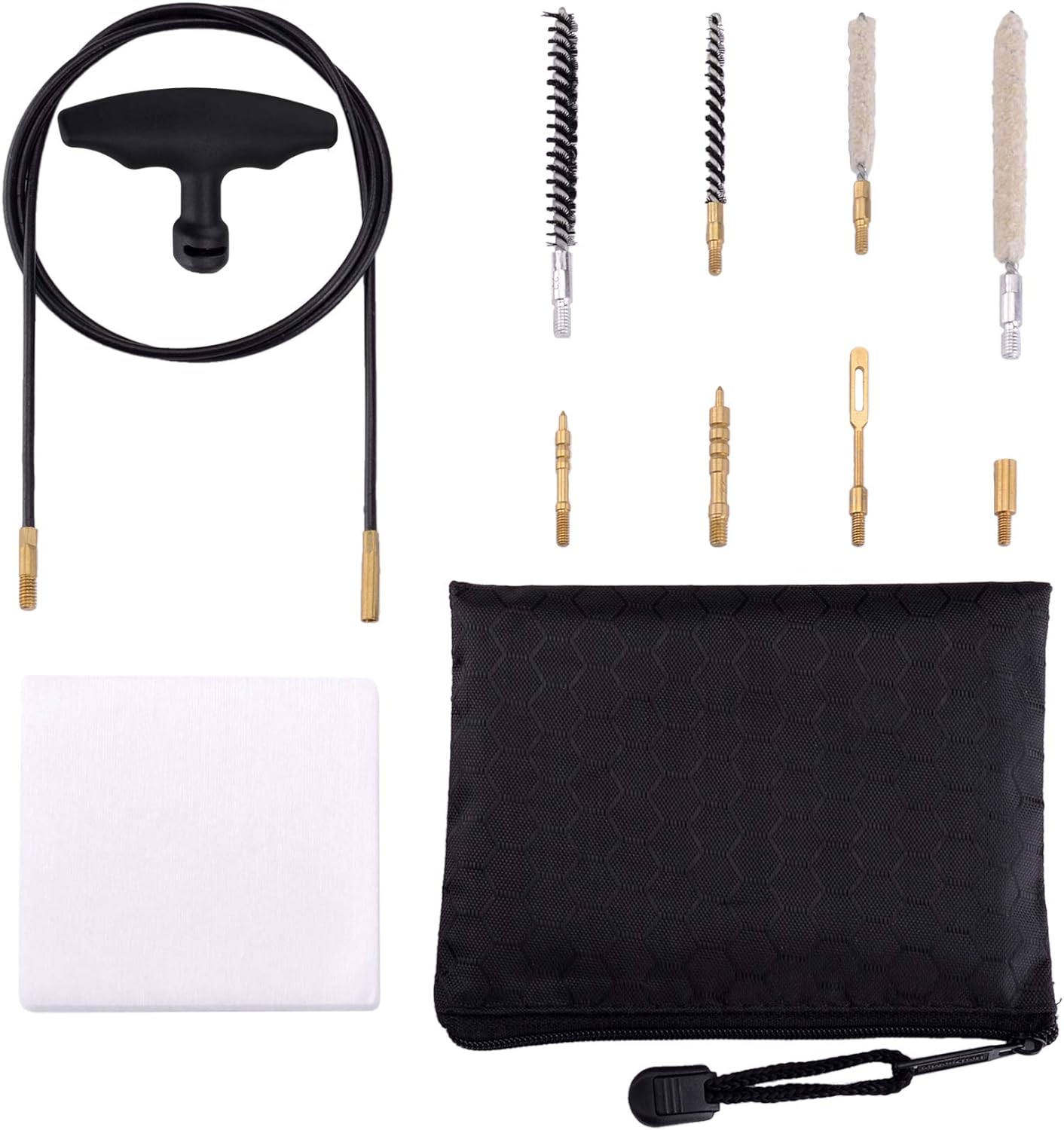Raiseek Kit de limpieza de pistola de aire .177 Cal y .22 Cal con fregona de algodón, cepillos de nailon y cable flexible