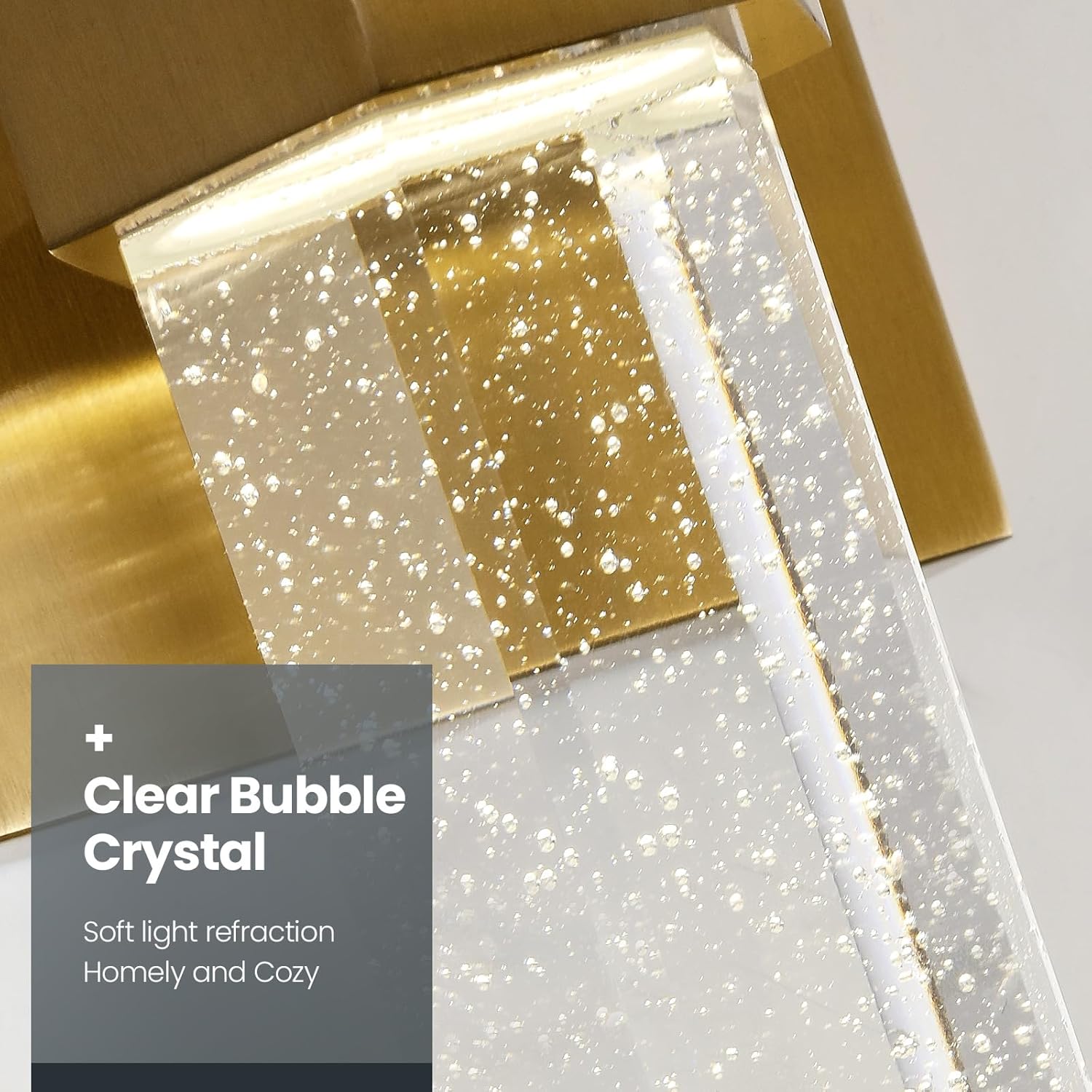 Apliques modernos de pared de cristal, iluminación de pared LED dorada 4000K 10W dormitorio lámpara de pared accesorios para sala de estar, baño,