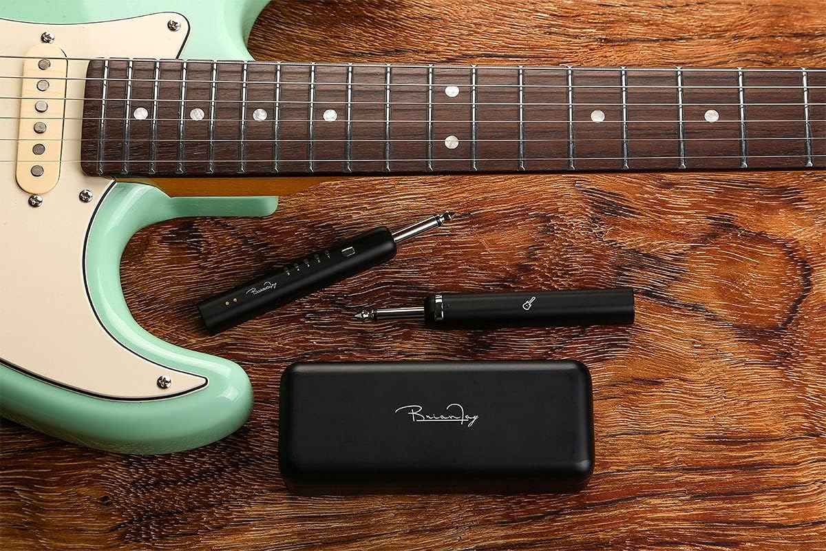 BrianFay Sistema de instrumentos inalámbricos, funda de carga recargable que puede durar 30 horas, receptor transmisor de banda UHF para