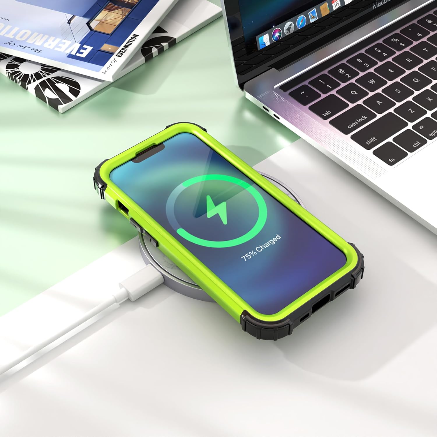 IDweel Funda para iPhone 13 con protector de pantalla, para iPhone 14, híbrida a prueba de golpes, protección resistente, cubierta de policarbonato