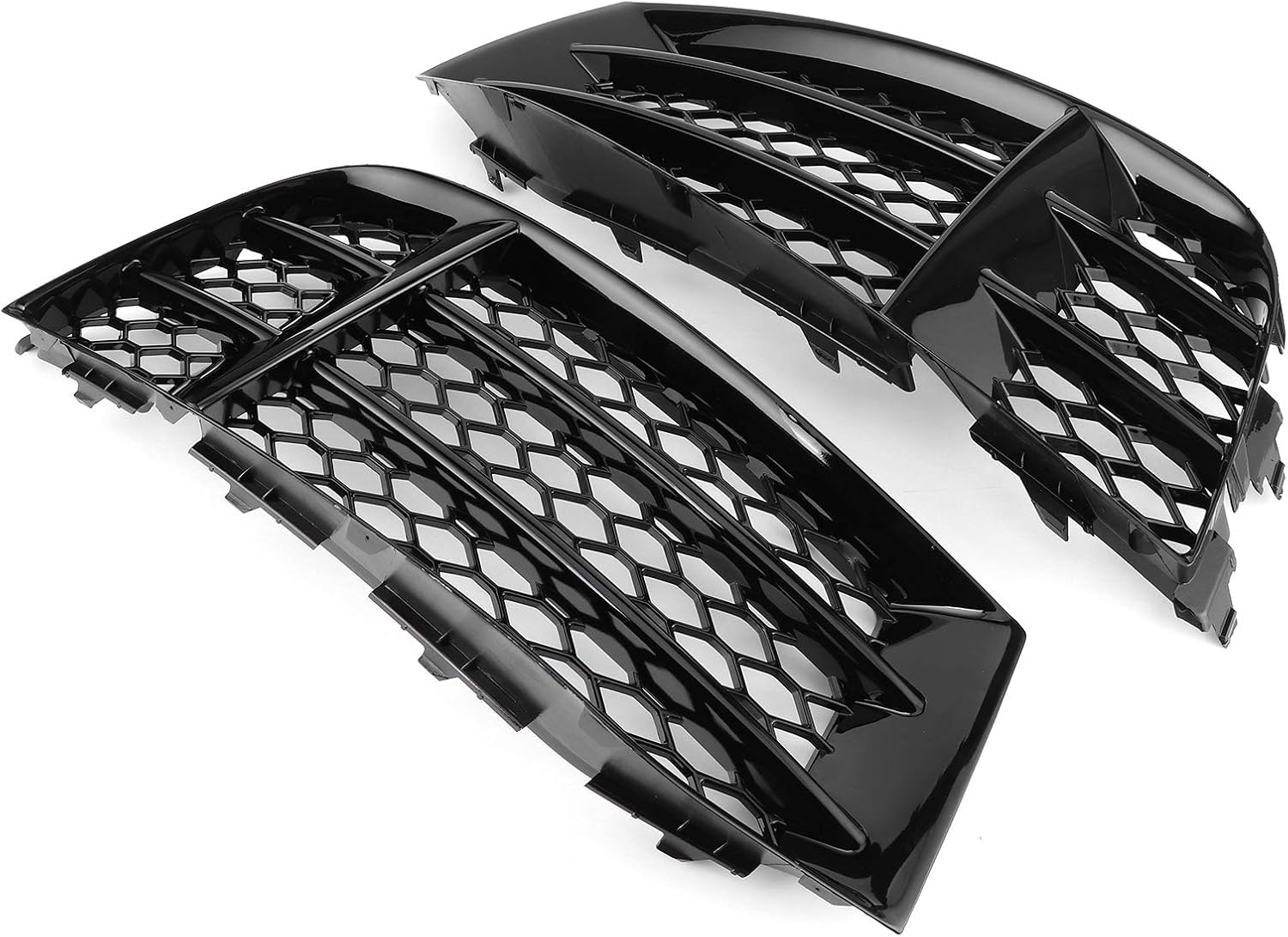 Fydun – Cubierta para rejilla de luz antiniebla de automóvil, par de panales de ABS negro brillante, rejilla de luz antiniebla, rejilla de