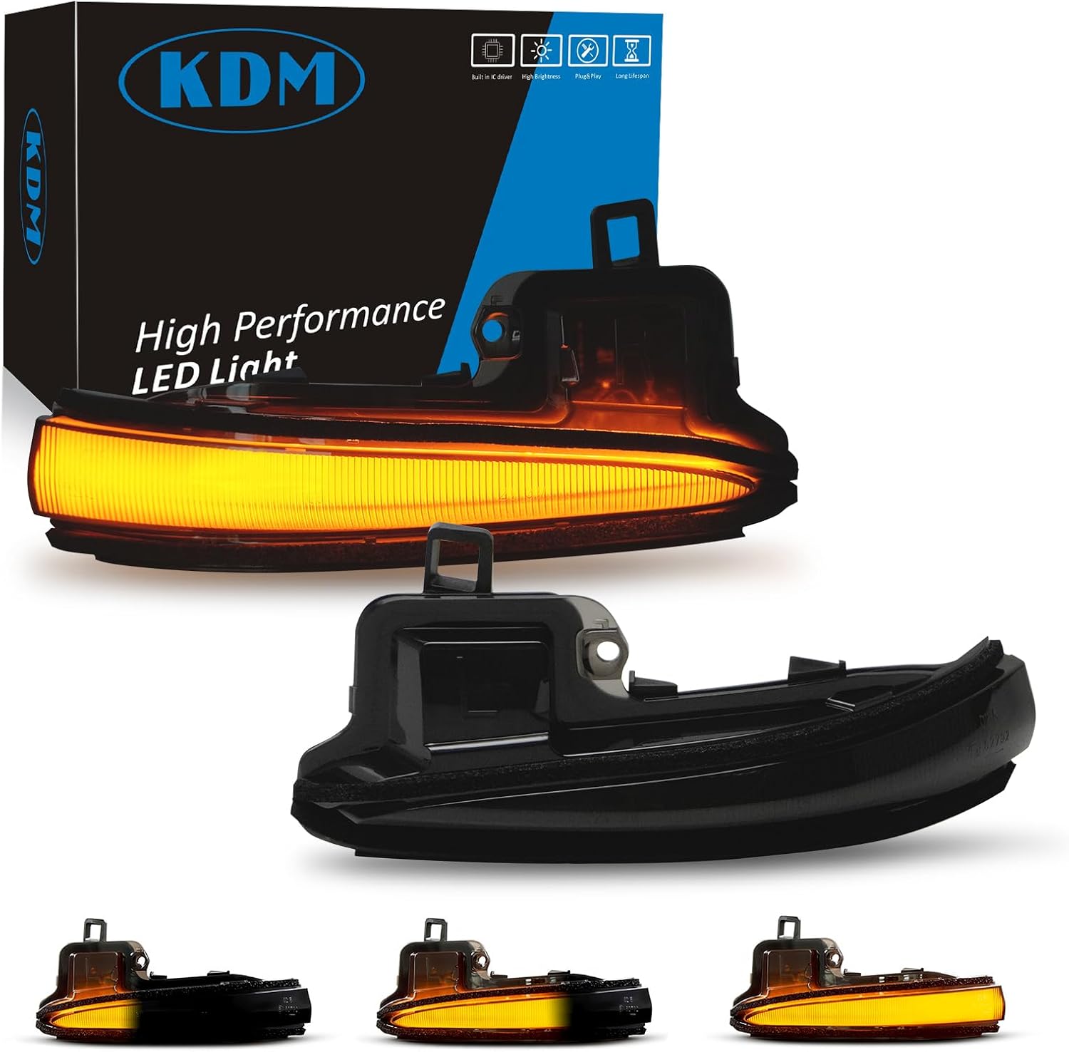 KDM Luz reflectora LED secuencial para espejo lateral para Toyota Tacoma Rav4 2016-2023, Highlander 2020-2024, Alphard Vellfire – Lámpara indicadora