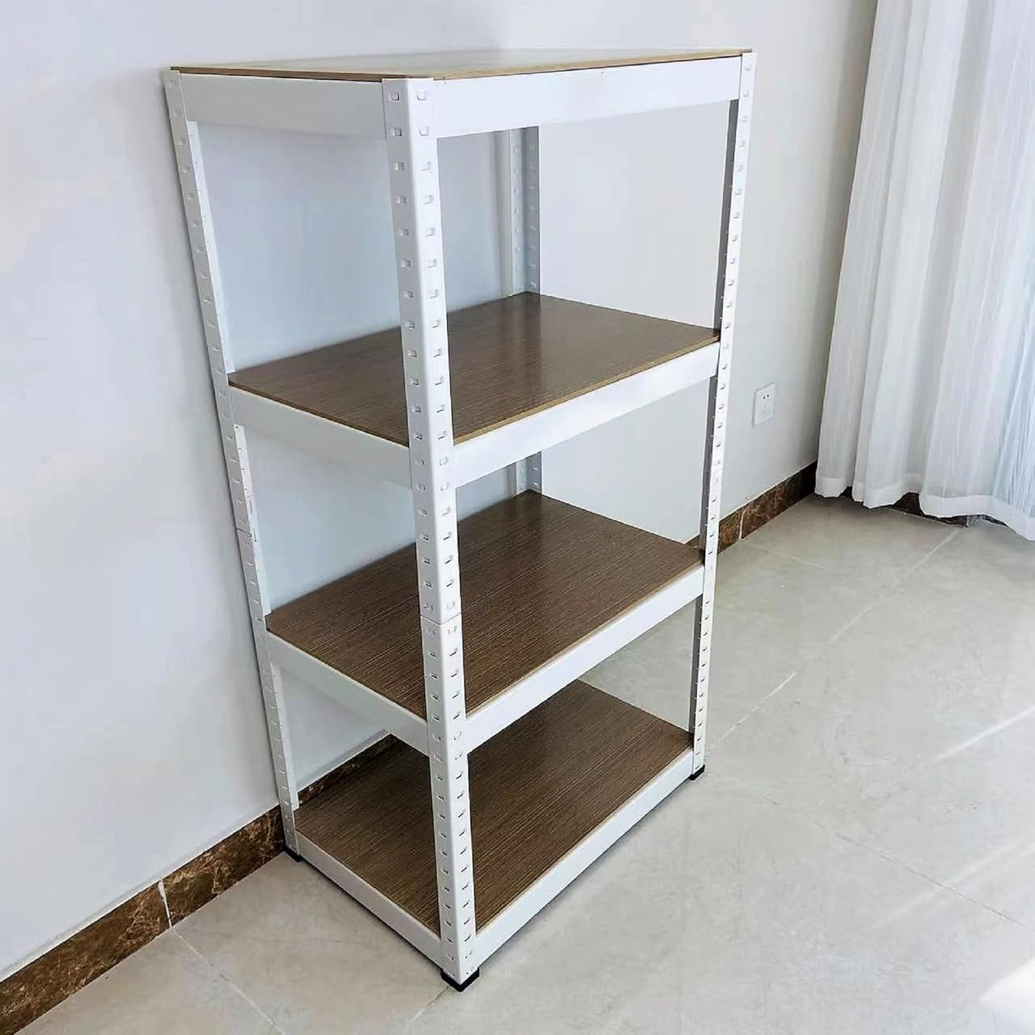 Estante de almacenamiento de 4 niveles, estantería de almacenamiento de acero resistente para garaje, estantes de almacenamiento ajustables de 4