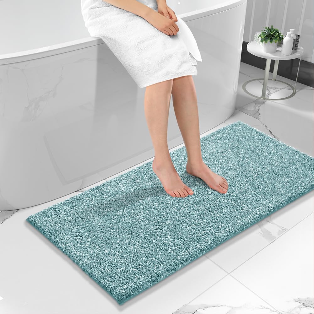 Yimobra Alfombras de baño, extra suaves y cómodas, antideslizantes, absorbentes de agua y gruesas, lavables a máquina, alfombras peludas para ducha