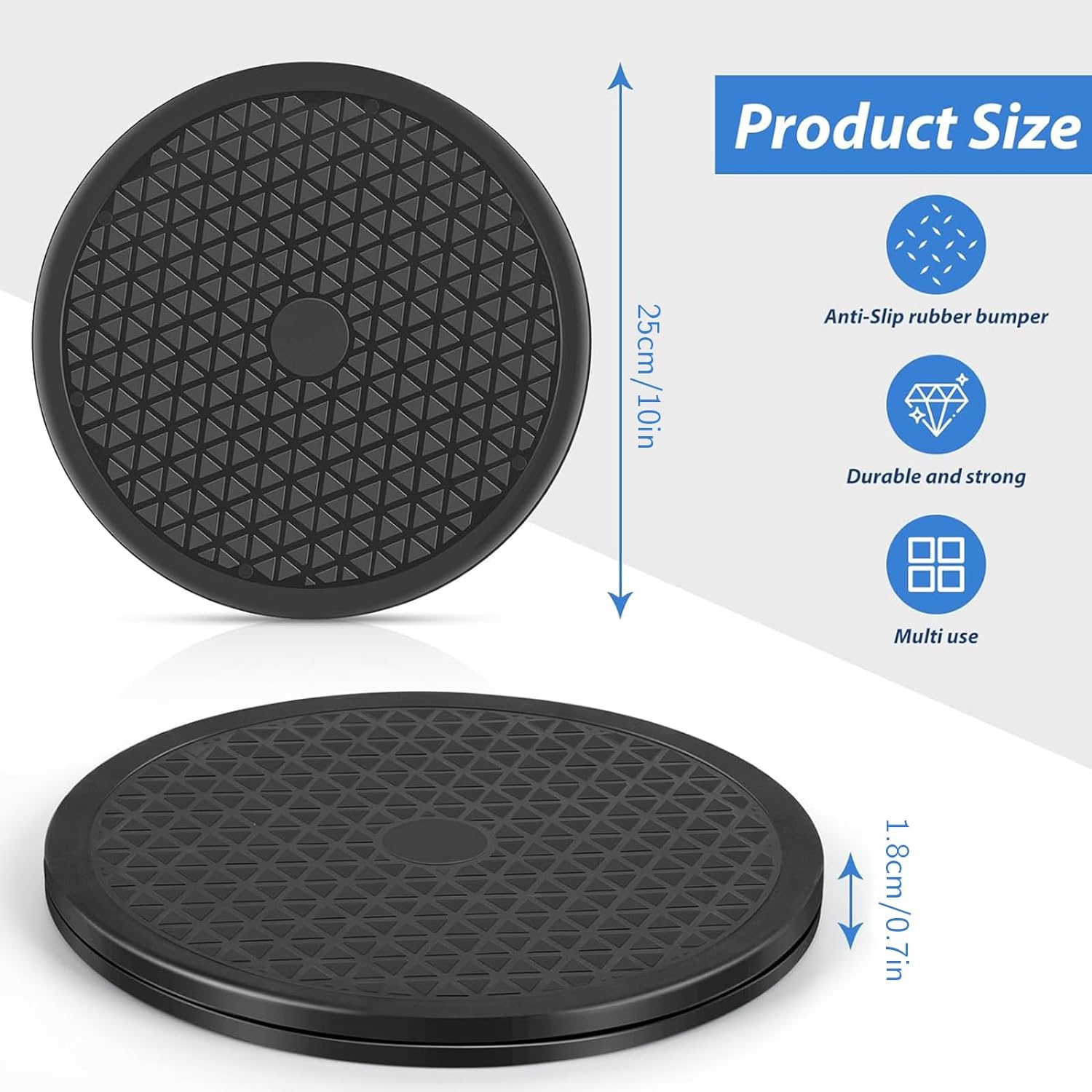 Soporte giratorio de alta resistencia de 10 pulgadas con rodamientos de bolas de acero  Lazy Susan tocadiscos para monitores de pantalla plana,