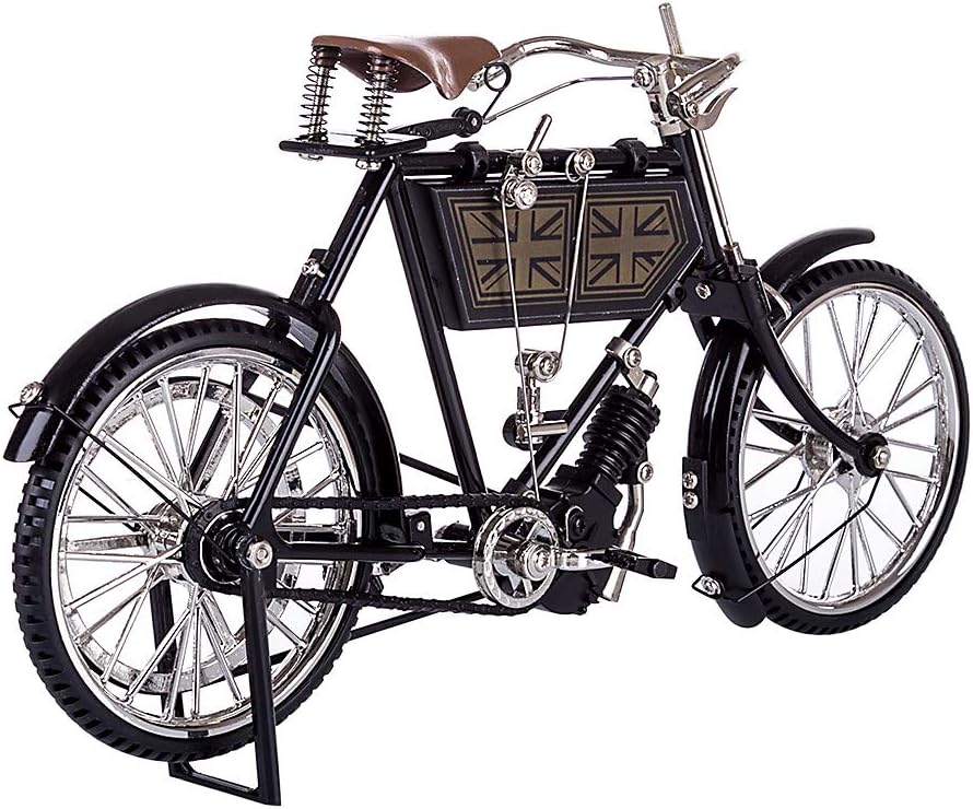 Lingxuinfo Modelo de bicicleta vintage de metal 3D, kit de construcción de bicicletas simuladas para ensamblaje, ornamento mecánico retro para