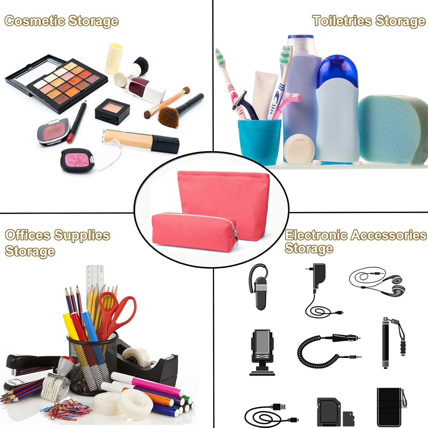 Bolsa de maquillaje de 2 piezas, bolsa de cosméticos para mujer, bolsa de maquillaje de viaje, bolsa organizadora de maquillaje, bolsa de maquillaje