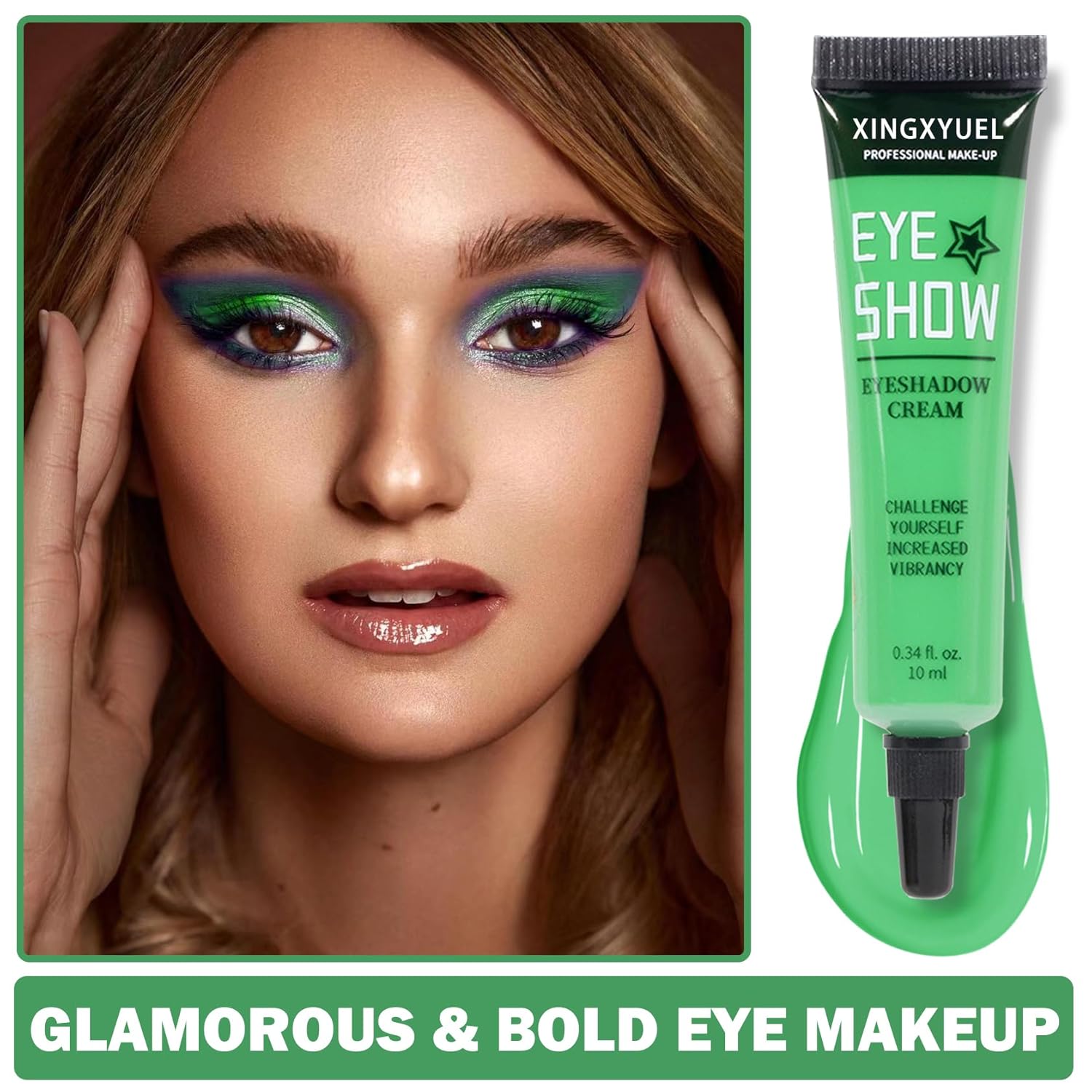 Sombra de ojos verde crema mate Sombra de ojos líquida altamente pigmentada Sombra de ojos líquida de larga duración Sombra de ojos en crema