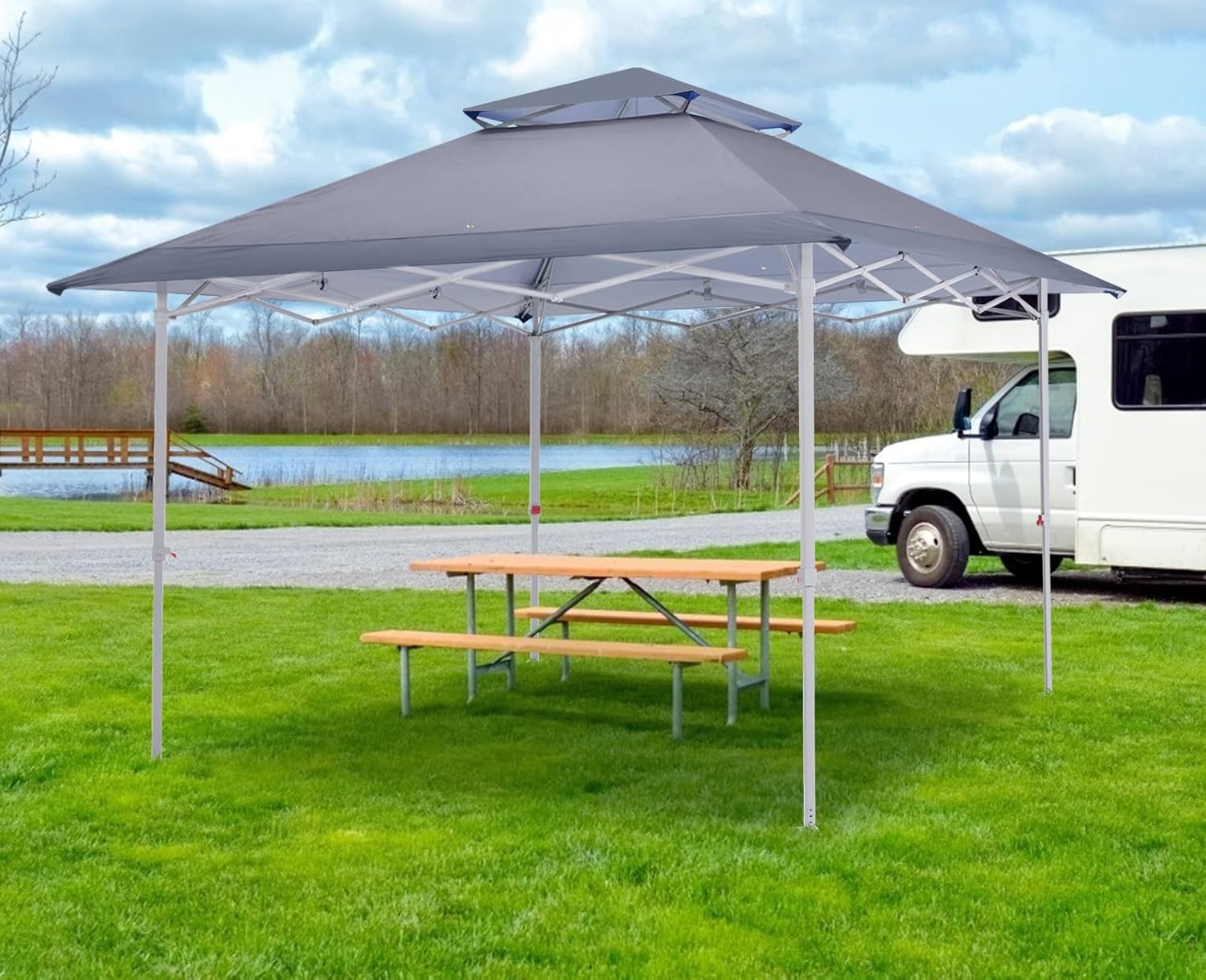 COOSHADE Tienda de campaña desplegable de 13 x 13 pies, refugio plegable instantáneo, 169 pies cuadrados, gran protección solar para exteriores