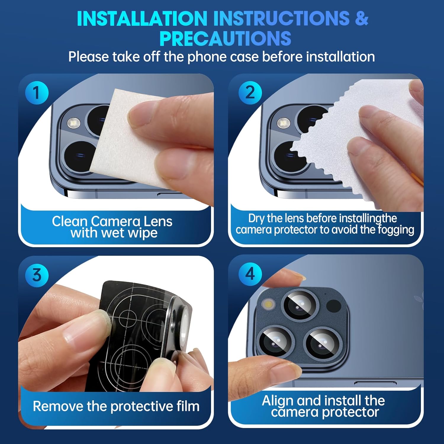 Protector de lente de cámara para iPhone 15 Pro  15 Pro Max, aleación 3D de metal y vidrio templado, protección de cobertura completa, 1 paquete