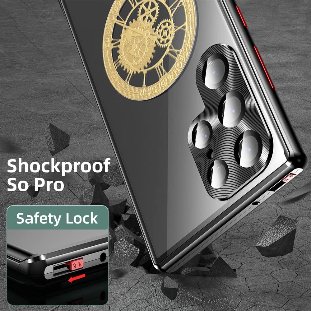Funda para Samsung Galaxy S23 Ultra, protección de 360 grados compatible con Magsafe contraportada+protector de pantalla+absorción magnética