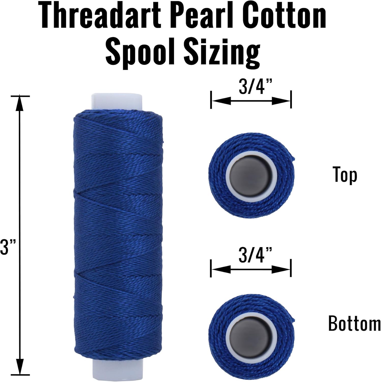 Threadart Hilo de algodón perlado  Carretes de 75 yardas tamaño 8  Algodón Perle para pulseras de la amistad, ganchillo, Hardanger, punto de cruz,