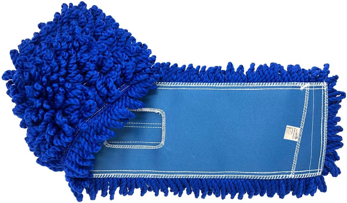 KLEEN Handler Mopa de polvo de microfibra de 24 pulgadas, paquete de 12 trapeadores comerciales lavables medianos, limpiadores, repuesto de cabezal