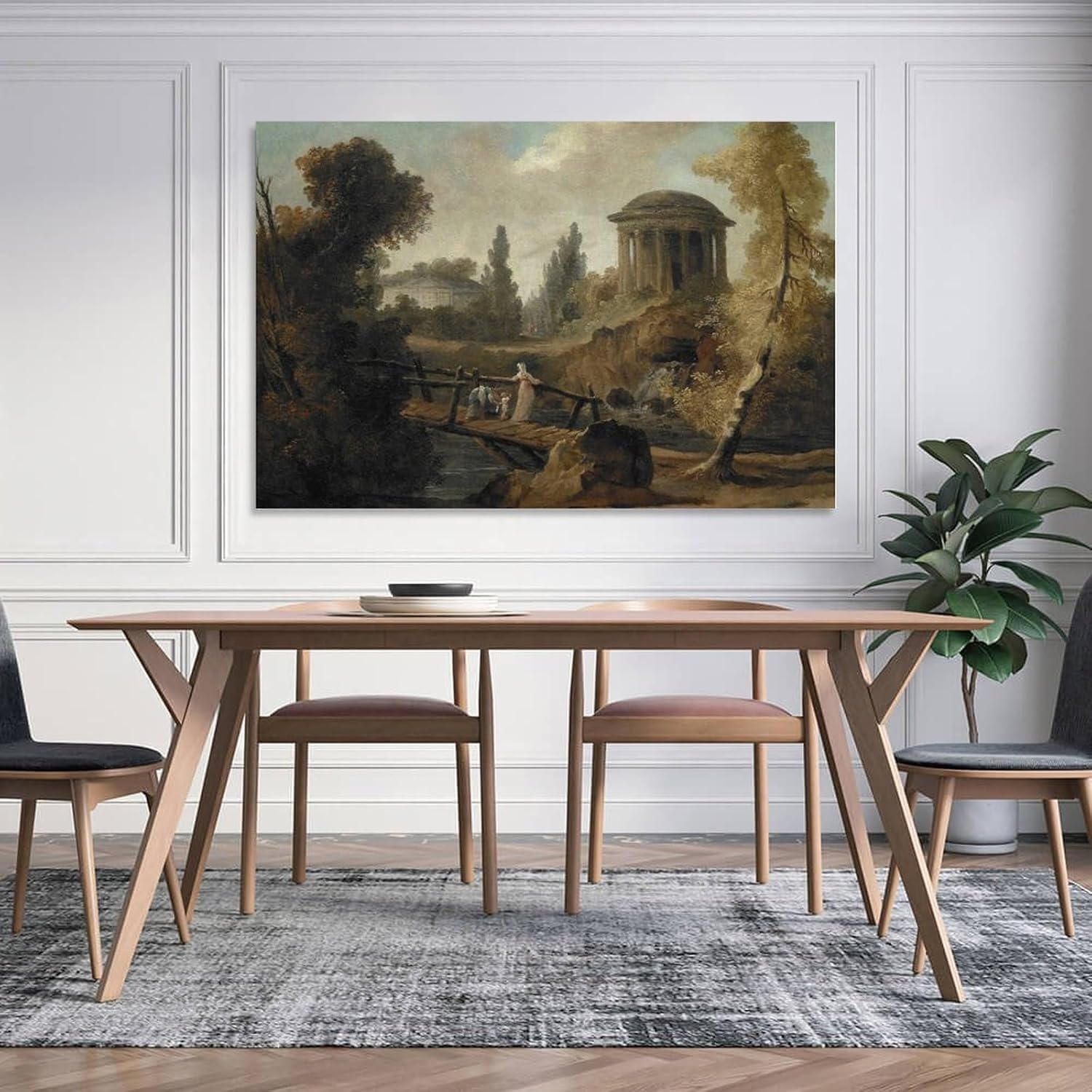 YANMING Póster decorativo decorativo para pared, diseño de Marius Hubert Robert, The Cascades at Tivoli Marius Hubert Robert