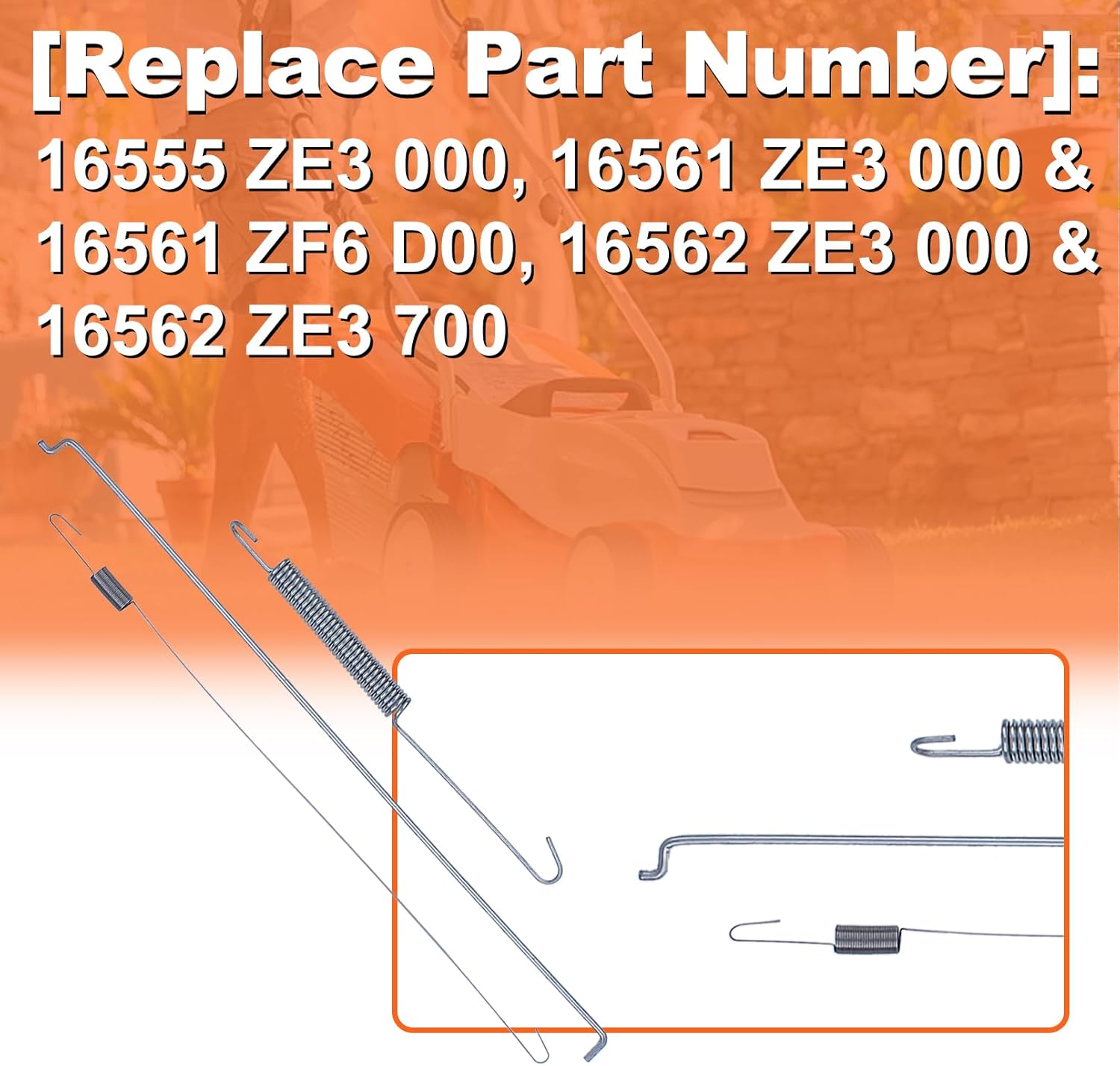 Valla de enlace de resorte del gobernador de vuelta del acelerador para Honda GX340 GX390 16555-ZE3-000, kit de resorte de barra de enlace del