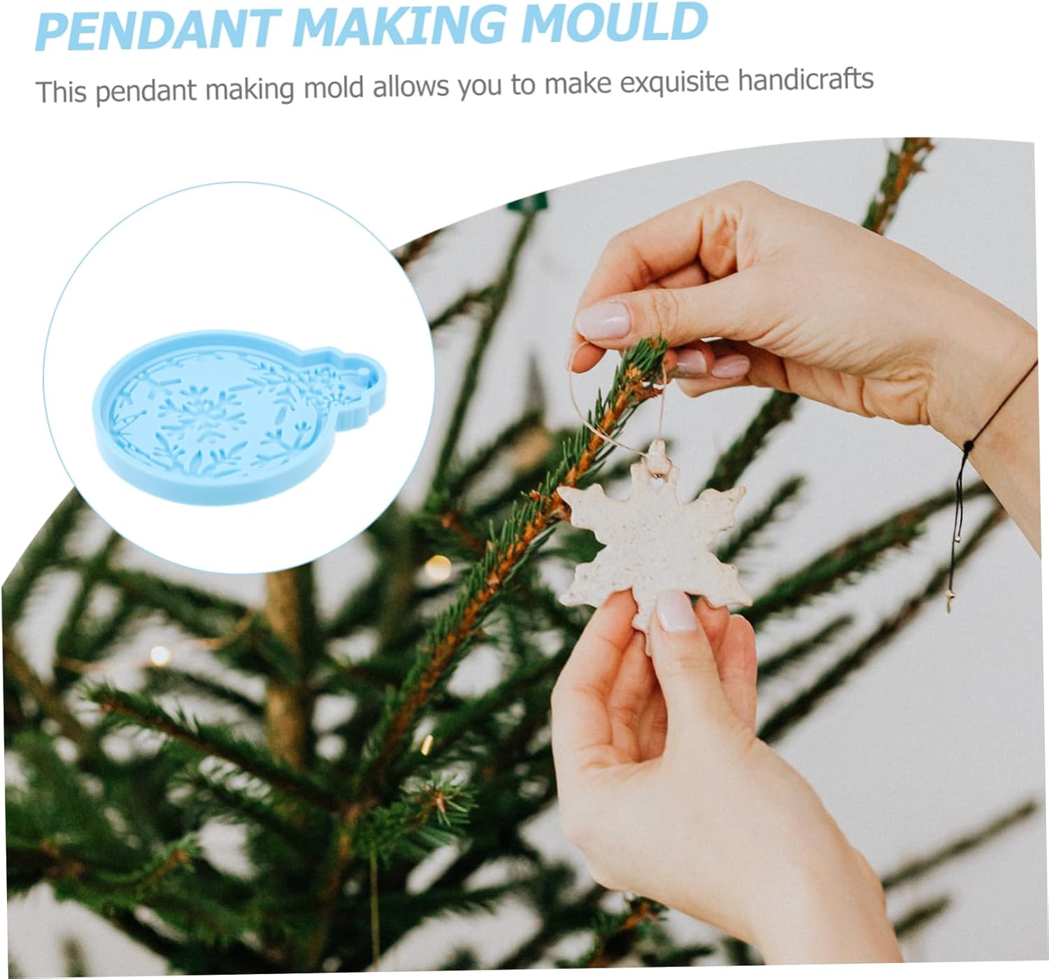 ABOOFAN 4 Pcs Pendant Silicone Mold Christmas Snowflake Resin Molds Resin Pendant Snowflakes Hanging Christmas Pendant Snowflake Jewelry Casting
