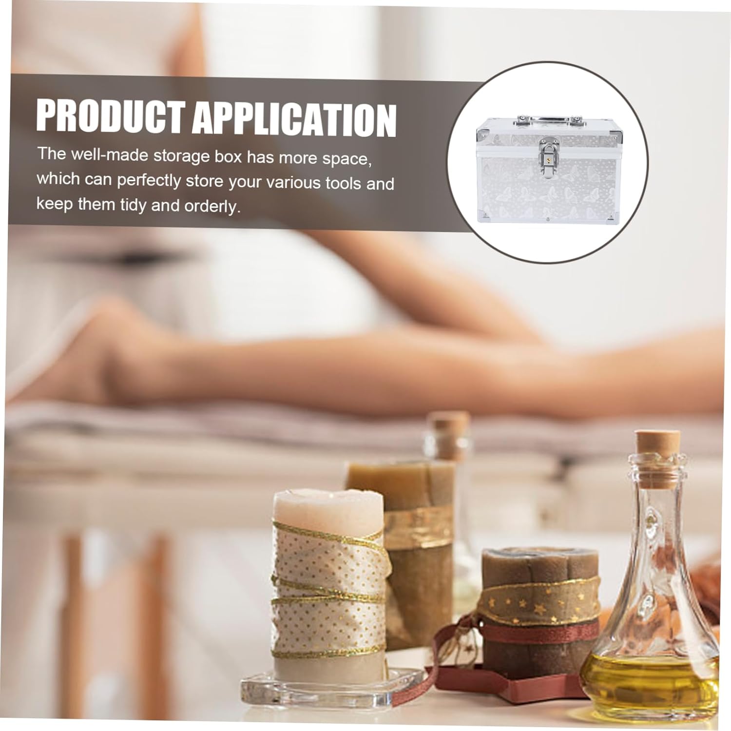 Tofficu Kit de pedicura Caja organizadora de maquillaje, organizador de maquillaje portátil, caja de herramientas de viaje, caja de cosméticos