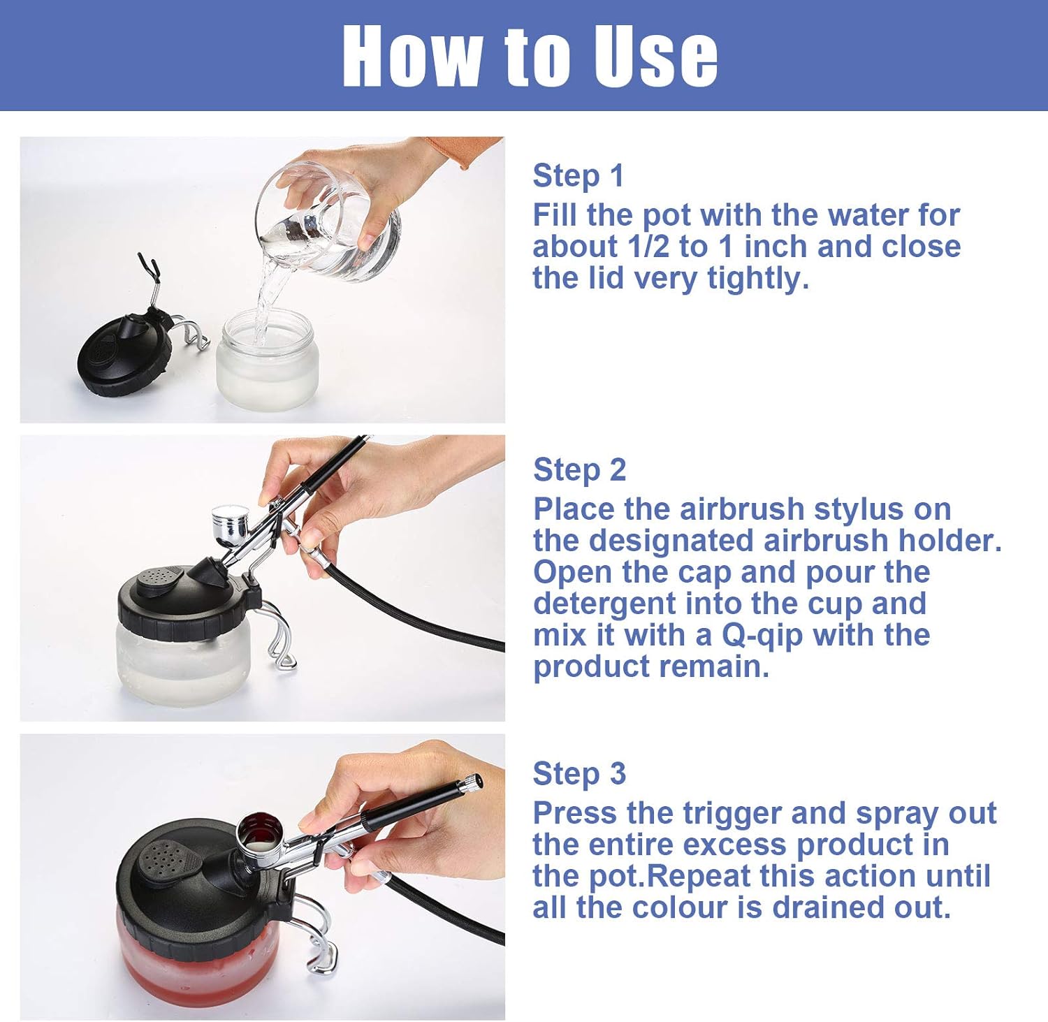 AGPTEK Kit de limpieza de aerógrafo de vidrio con aguja de limpieza, filtros de aerógrafo, aguja de raspador, aguja de limpieza y cepillos de tubo