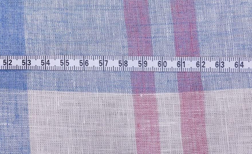 Tela de lino azul a cuadros  Material elegante y duradero para manualidades, ropa y decoración del hogar