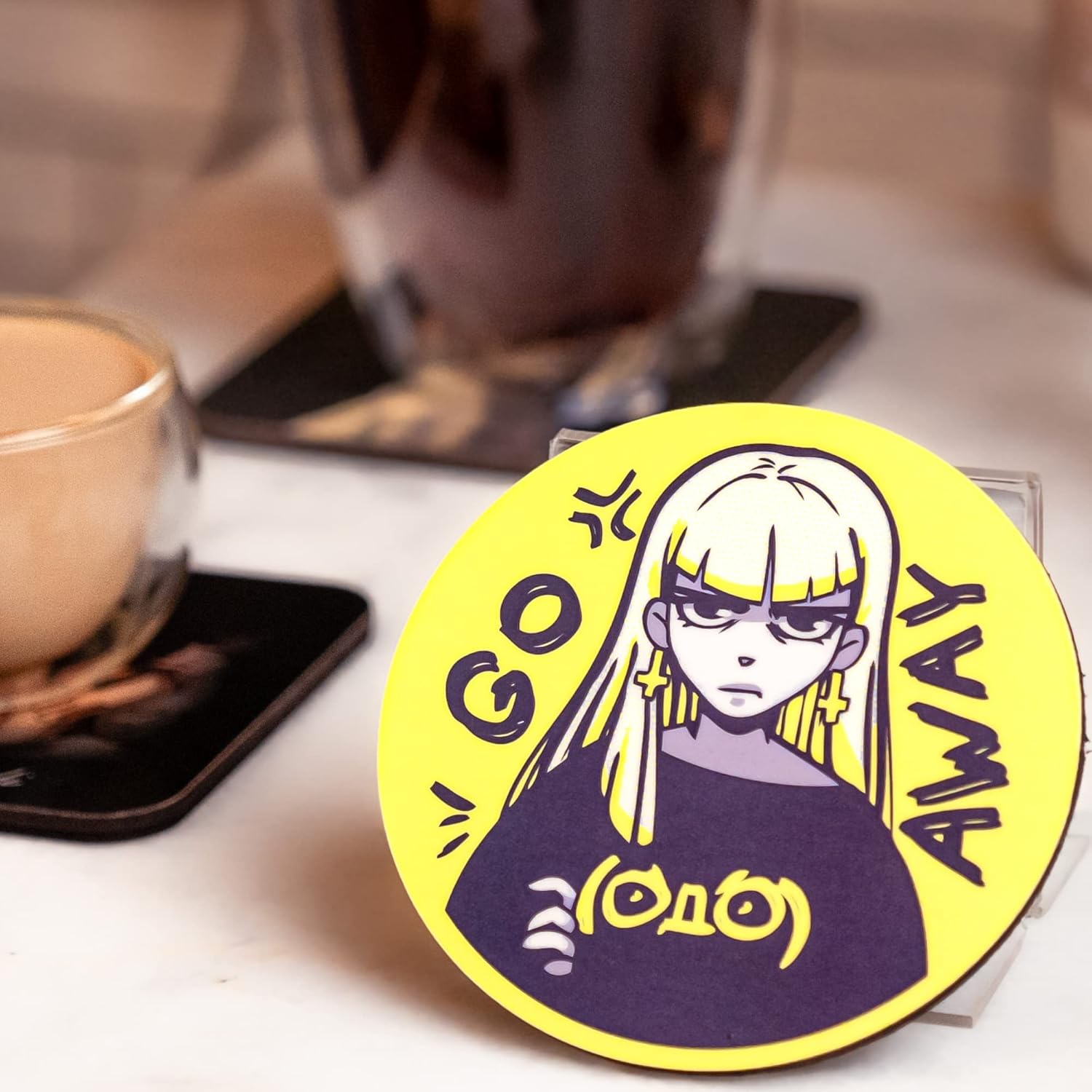 VEVMAX Posavasos de alta calidad diseñados por IA  ideales para bebidas calientes en mesas de café y comedor  Juego de posavasos divertidos, frescos