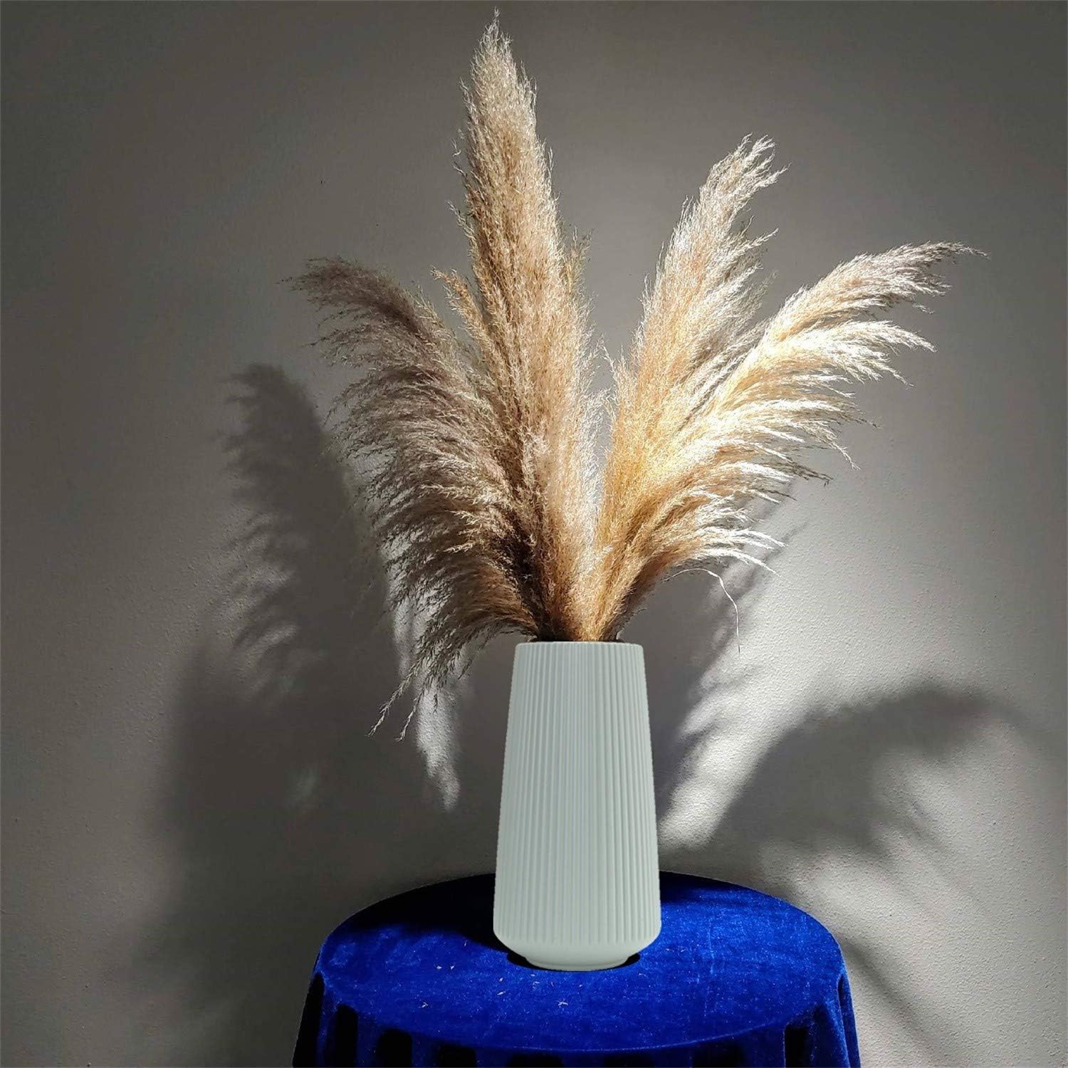 FRAKYEN Florero irrompible para flores de pampas, jarrón geométrico para arreglo floral, contenedor para decoración de oficina en el hogar