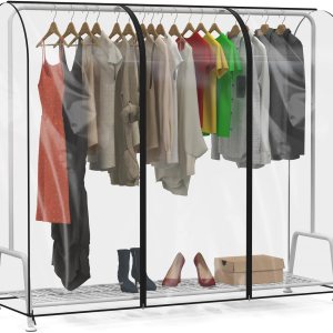 Zilink Funda transparente para perchero, 6 pies, transparente, impermeable, con 2 cremalleras duraderas para perchero (72 pulgadas de largo x 20 Zilink Funda transparente para perchero, 6 pies, transparente, impermeable, con 2 cremalleras duraderas para perchero (72 pulgadas de largo x 20