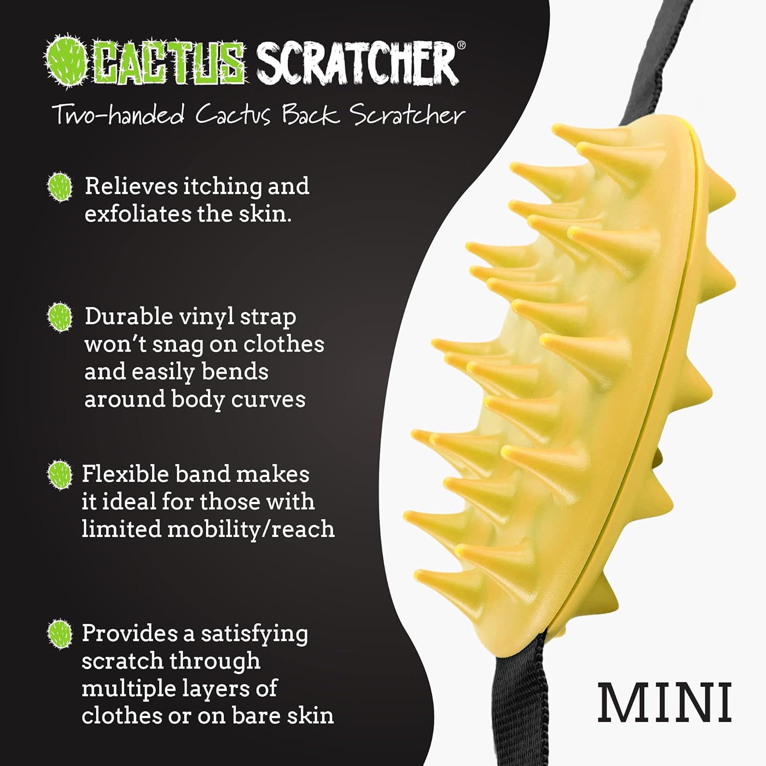 Cactus Scratcher Mini rascador de espalda de viaje con 2 lados con picos agresivos y suaves, ideal para personas con movilidad reducida y lugares