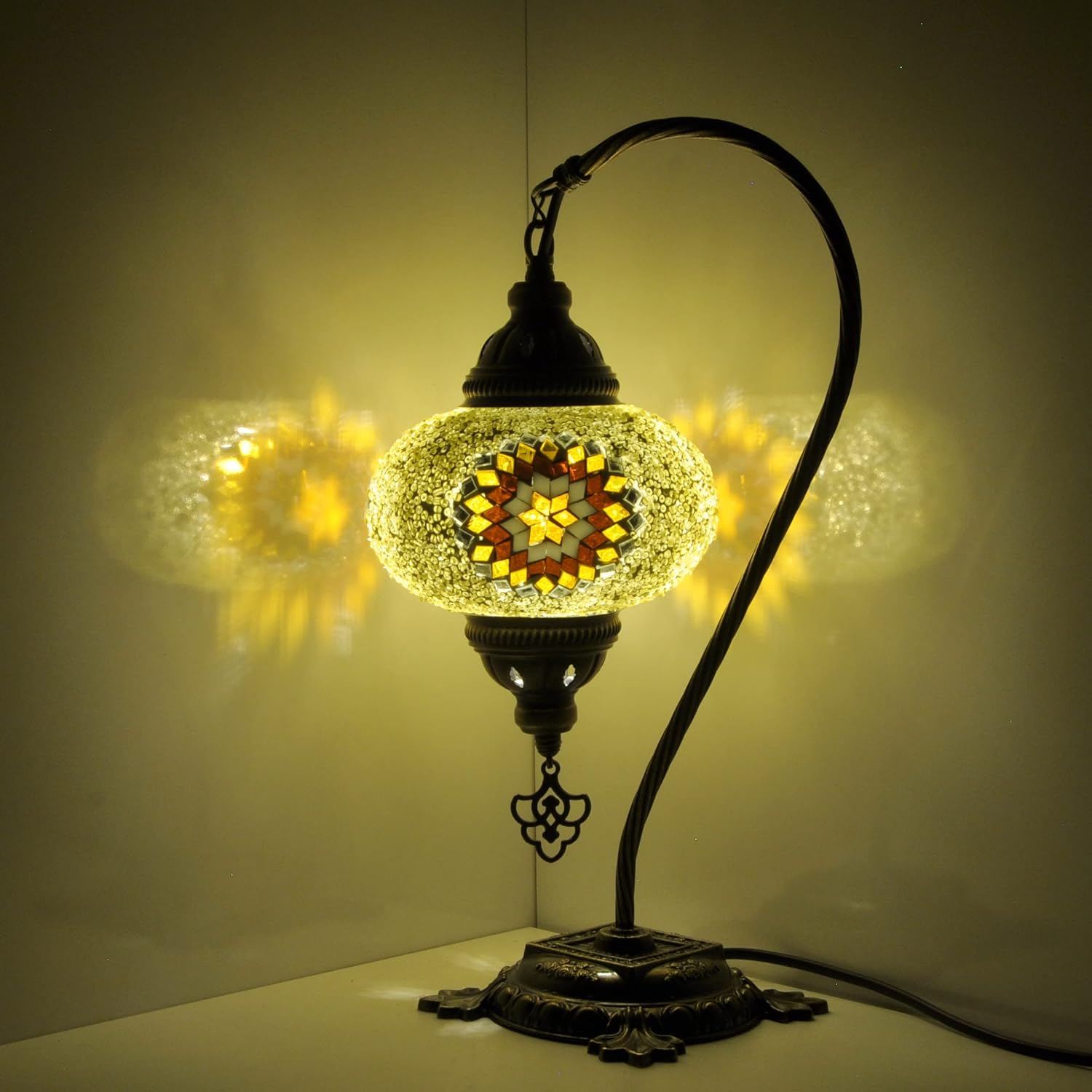 10 Variation Mosland Home Turkish Lamp Mosaic Table Lamps  Turkish Moroccan Lamp with Bronze Base  Handmade Swan Neck Tiffany Night Lamp  Mosaic