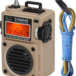 ZHIWHIS Radio de onda corta reproductor de MP3 con radios meteorológicos portátil AM FM altavoz Bluetooth retro con 6 modos de ecualización receptor ZHIWHIS Radio de onda corta reproductor de MP3 con radios meteorológicos portátil AM FM altavoz Bluetooth retro con 6 modos de ecualización receptor