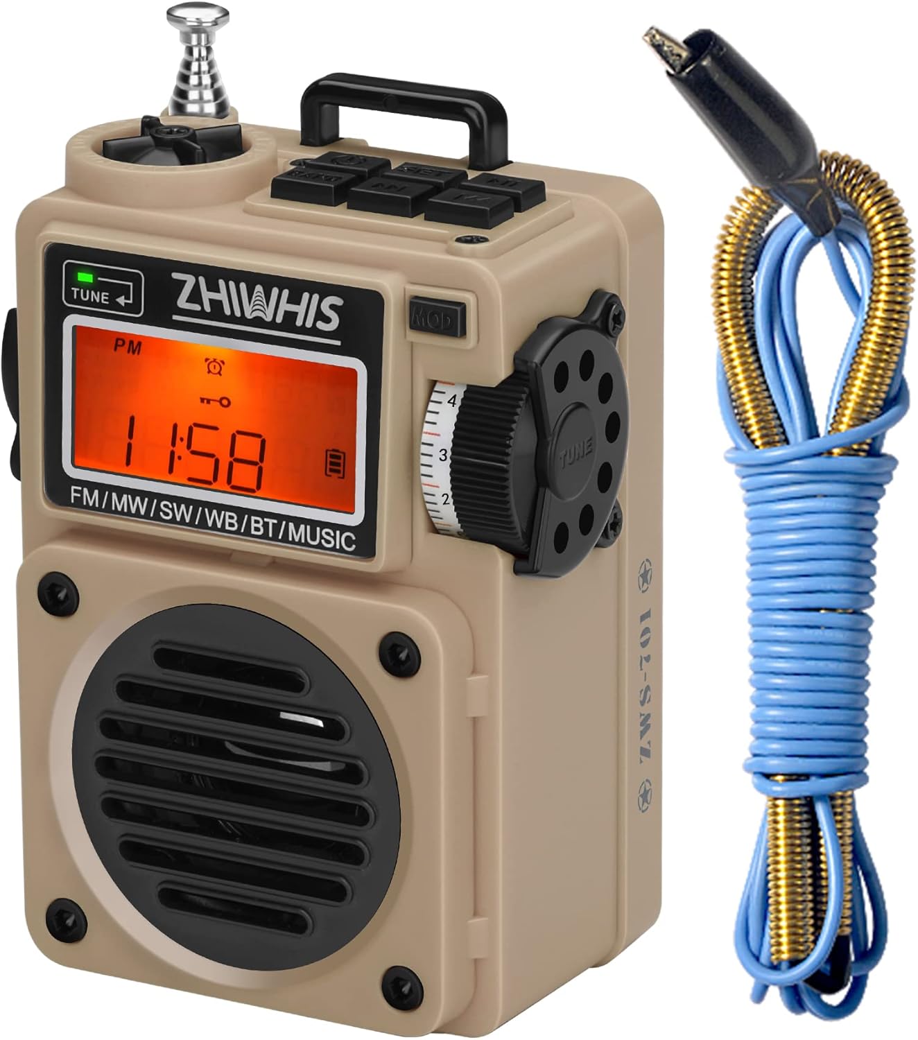 ZHIWHIS Radio de onda corta reproductor de MP3 con radios meteorológicos portátil AM FM altavoz Bluetooth retro con 6 modos de ecualización receptor ZHIWHIS Radio de onda corta reproductor de MP3 con radios meteorológicos portátil AM FM altavoz Bluetooth retro con 6 modos de ecualización receptor