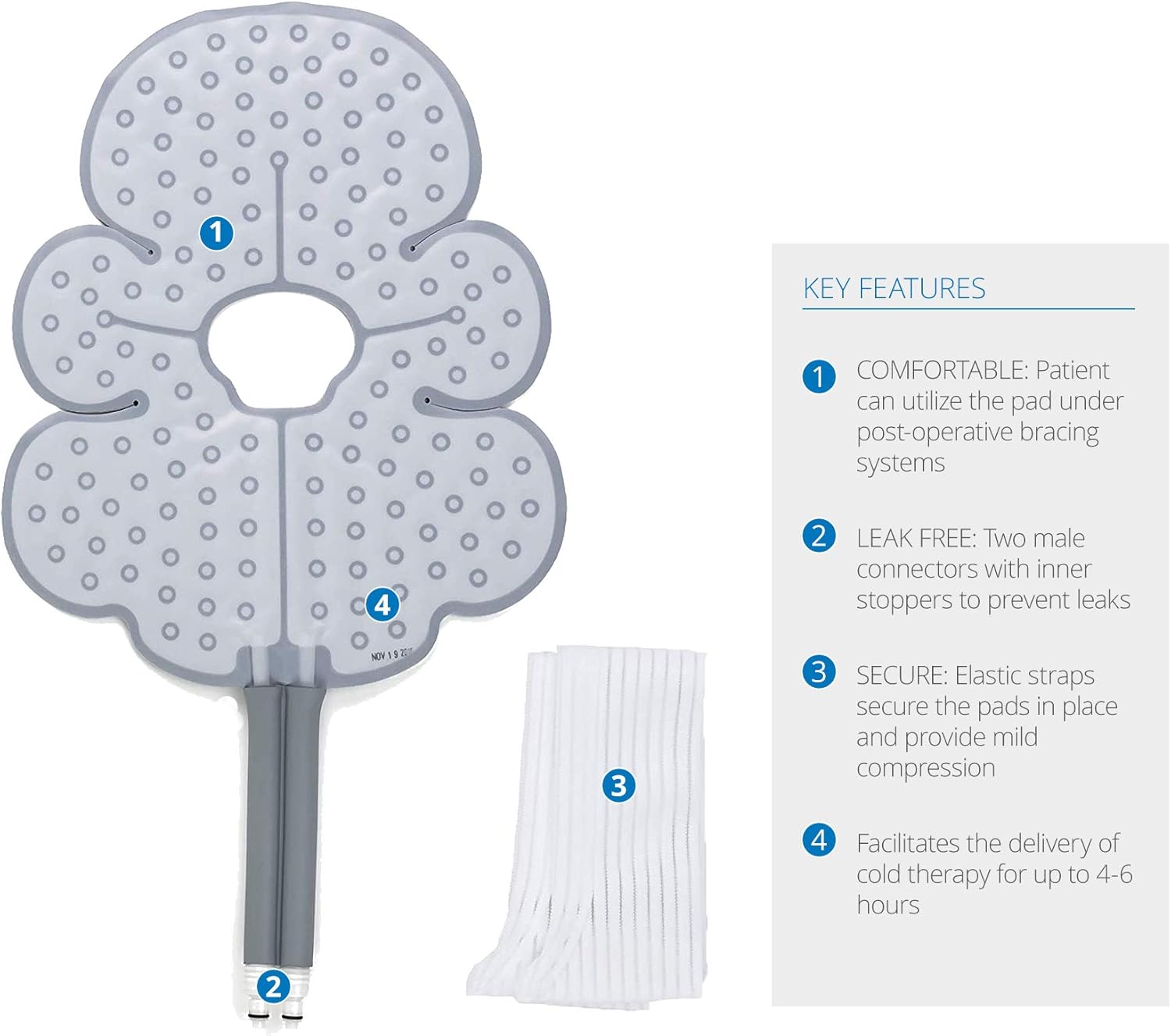 Ossur Sistema de máquina de terapia Cold Rush con rodillera, ergonómica, almohadilla ajustable incluida, silenciosa, ligera y fuerte, kit de