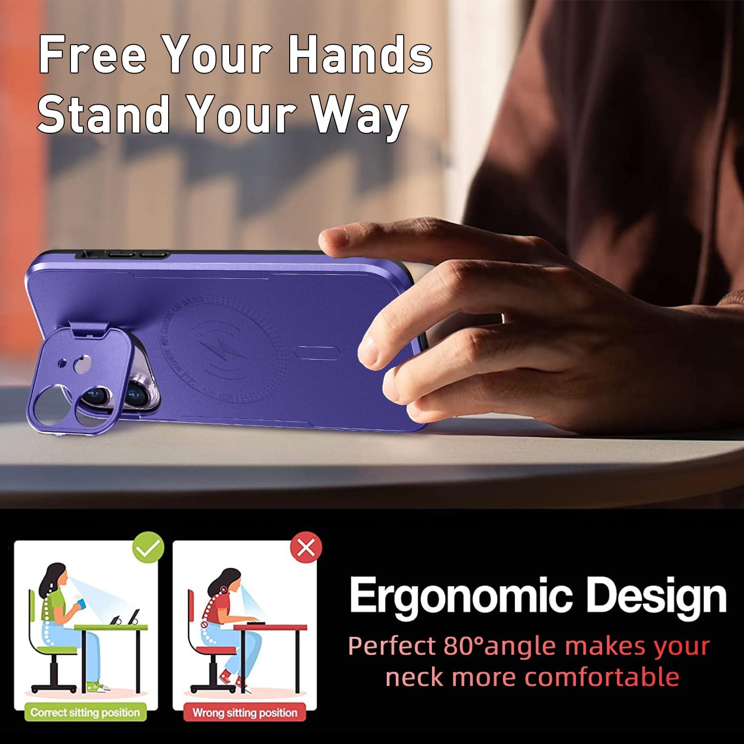 Funda para iPhone 11 con soporte, compatible con MagSafe Protección de estructura de grado militar de 2 capas Funda magnética para iPhone 11 de 6.1