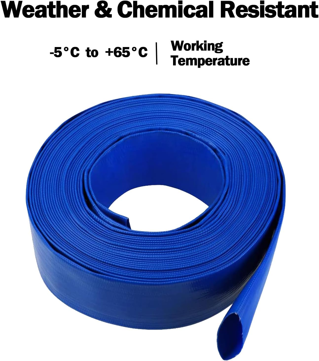 Eastrans Manguera de retrolavado de PVC azul de 1-14 x 100 pies para piscinas, manguera de descarga resistente, manguera de drenaje reforzada para