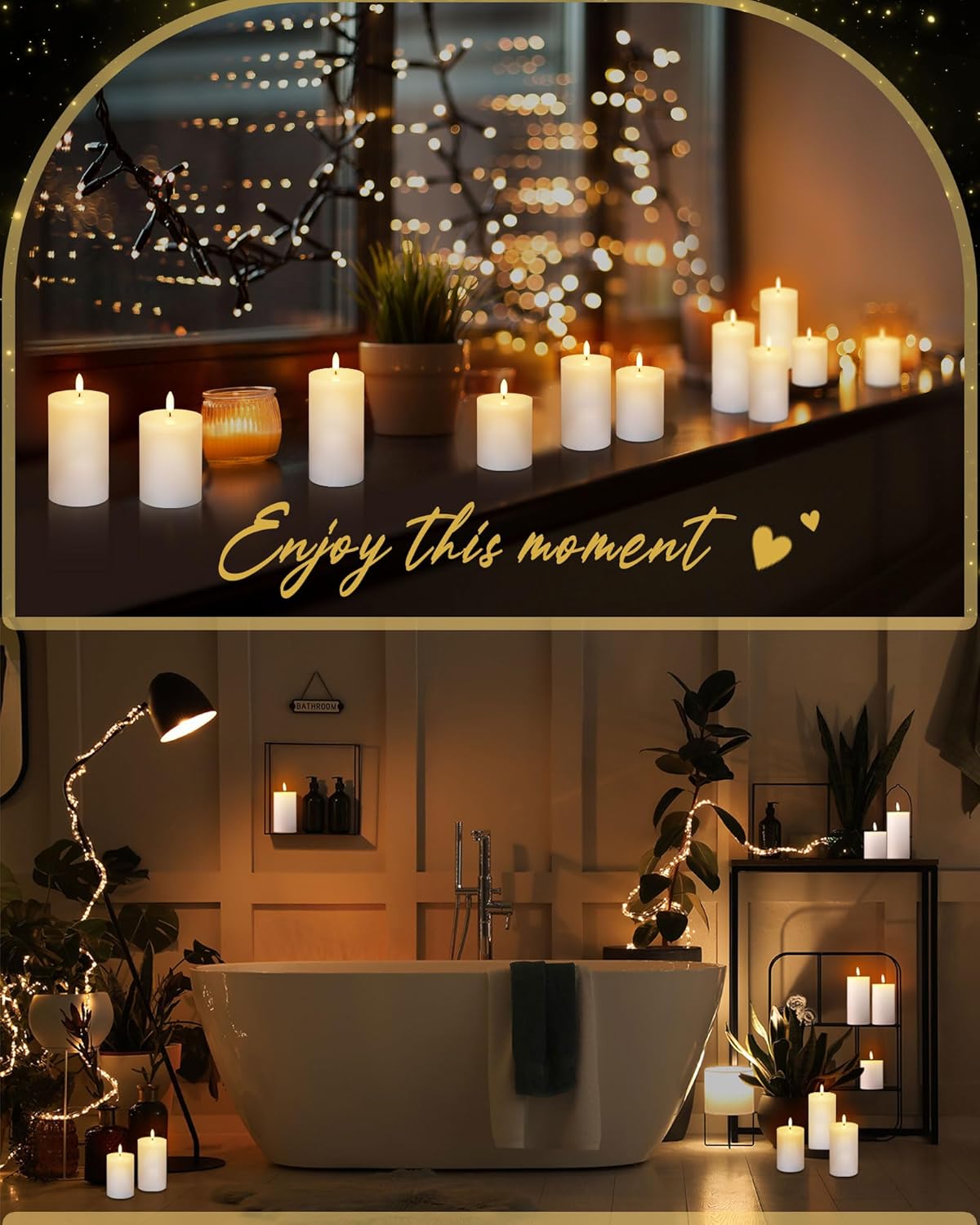 VIHOSE Juego de 9 velas blancas sin llama, velas LED realistas con control remoto y temporizador, velas de mecha sin llama, velas de cera real que