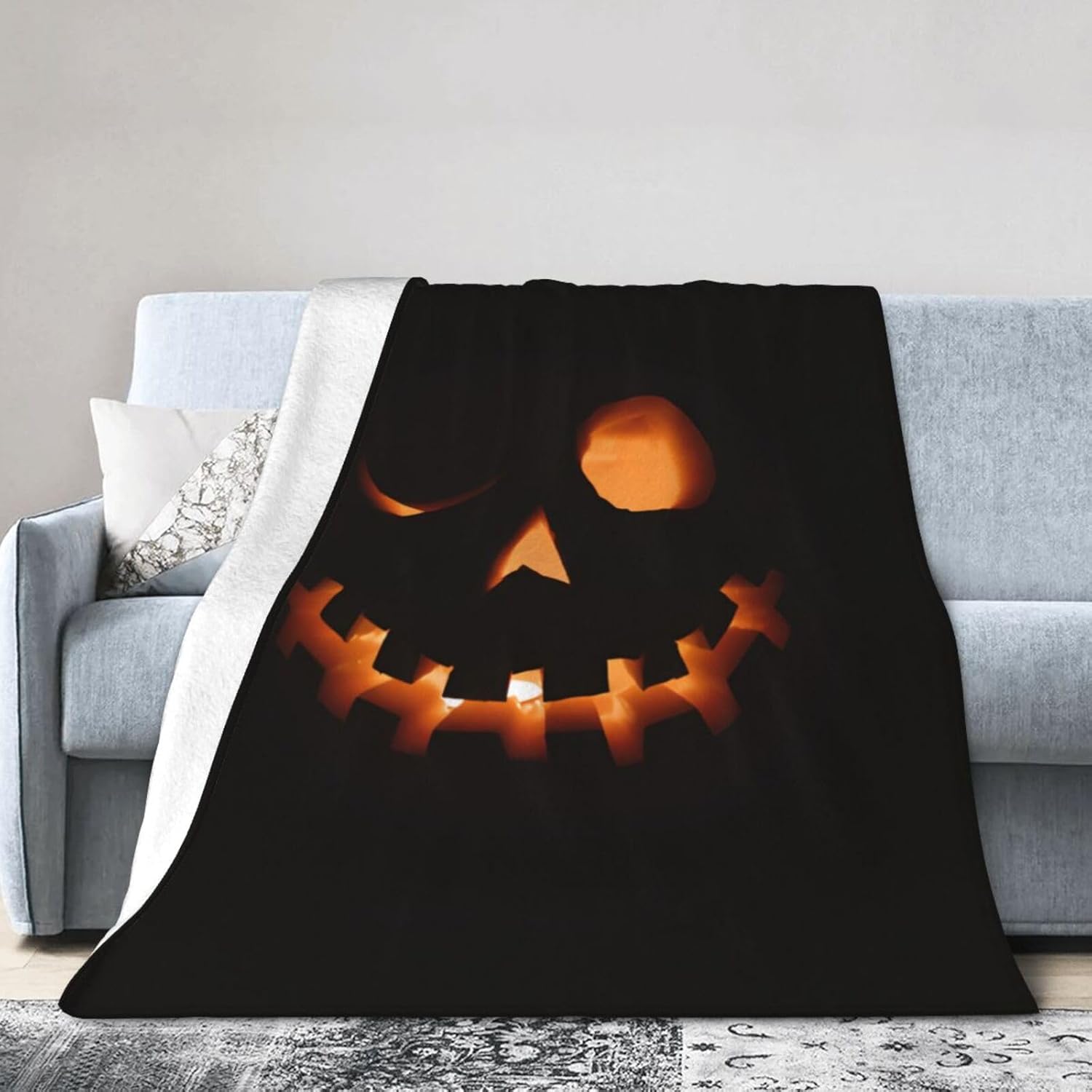 Manta de microforro polar ultrasuave para Halloween, ligera, mullida y cálida, manta de franela de Halloween para sofá, cama, sala de estar, 50 x 40