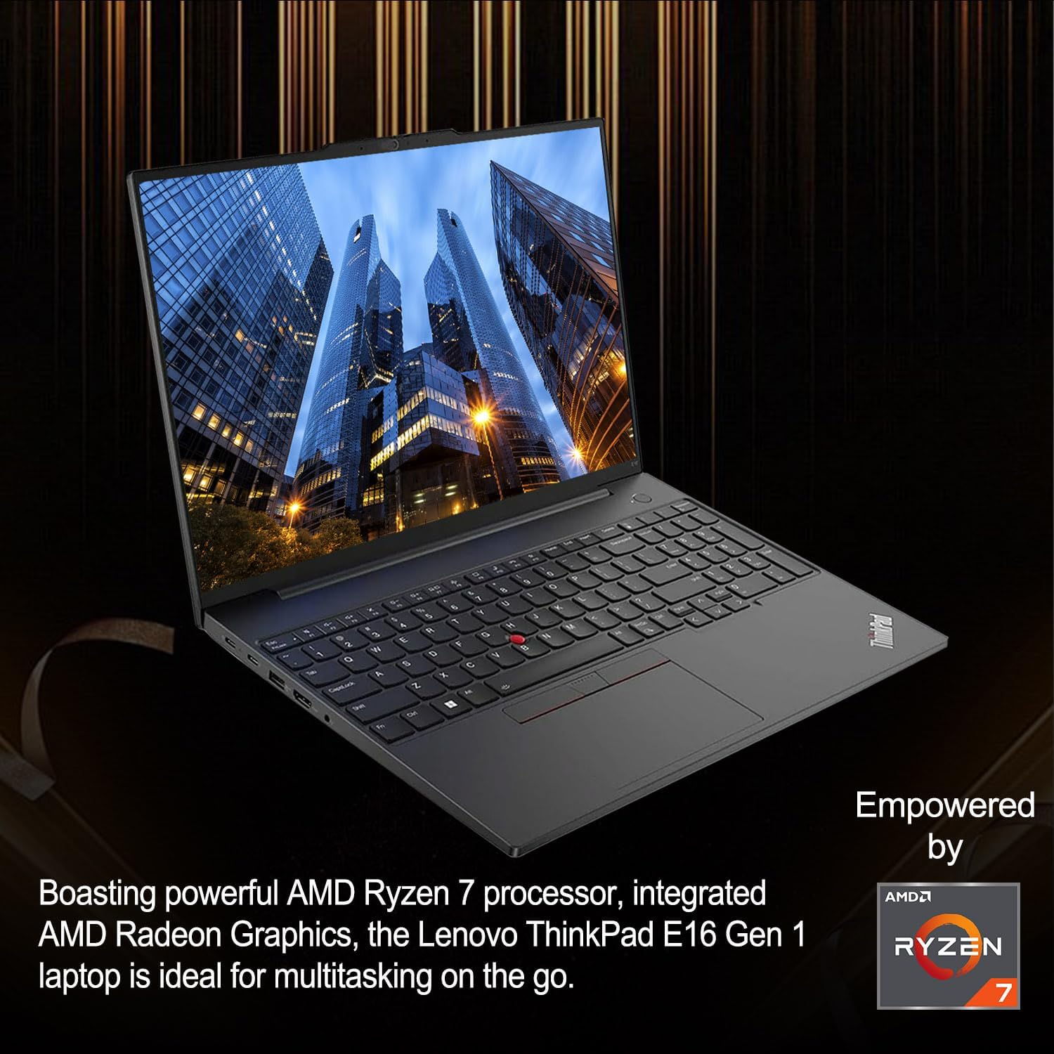 LENOVO ThinkPad E16 Gen 1 – Laptop empresarial, pantalla FHD+ de 16 pulgadas, AMD Ryzen 7 7730U, 40 GB de RAM, SSD de 1 TB, teclado retroiluminado,