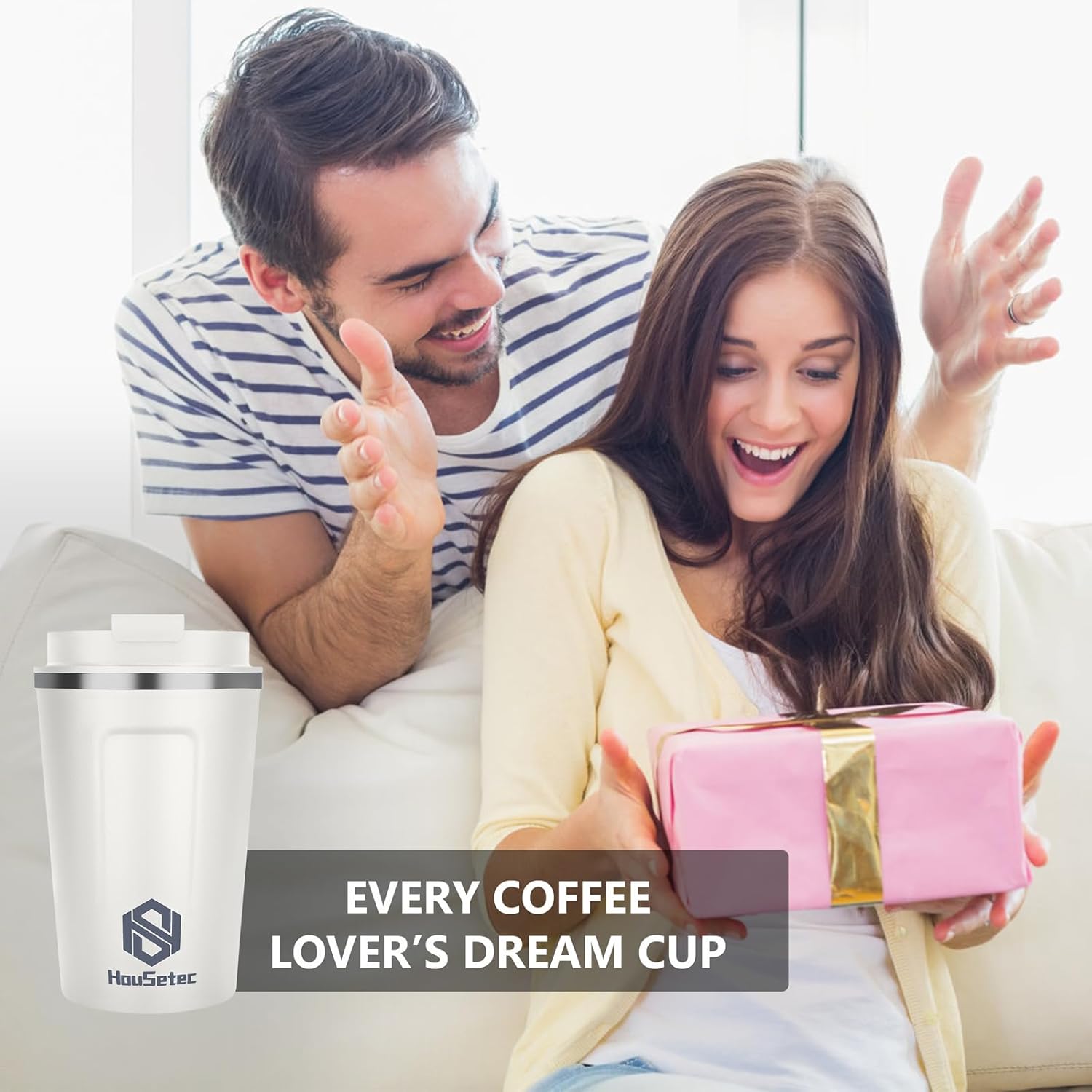 Elayce Taza de café, vasos de café con popotes y cepillos para pajillas, taza de café de viaje con tapas a prueba de fugas para mantener el agua