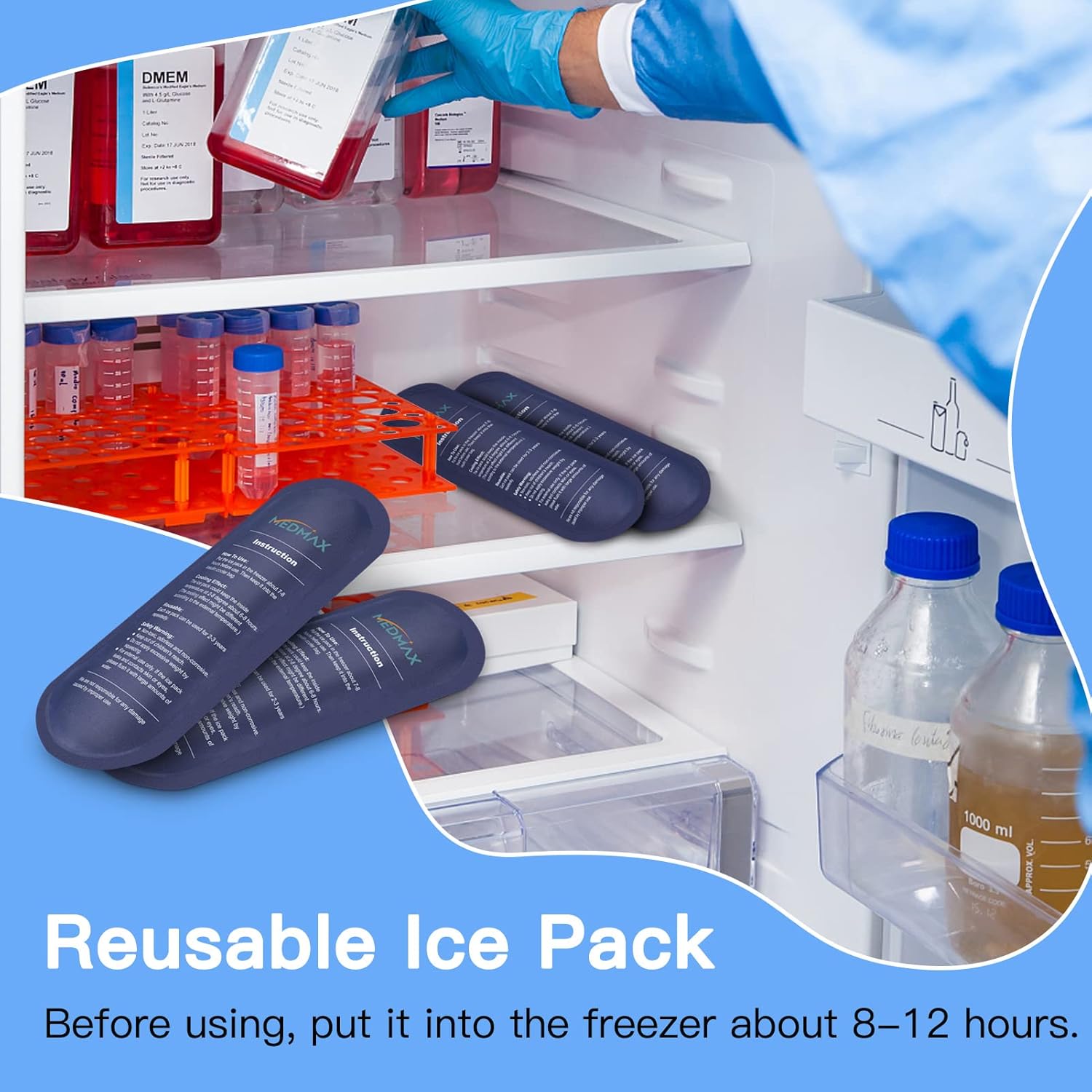 Bolsas de hielo para bolsa de viaje de insulina, bolsas de hielo reutilizables para viajes aislados, suministros médicos para diabéticos, bolsa