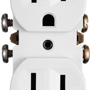 Faith Paquete de 10 Toma de corriente dúplex, receptáculo de salida de 3 clavijas no resistente a manipulaciones, 3 cables, conexión a tierra, 2 Faith Paquete de 10 Toma de corriente dúplex, receptáculo de salida de 3 clavijas no resistente a manipulaciones, 3 cables, conexión a tierra, 2