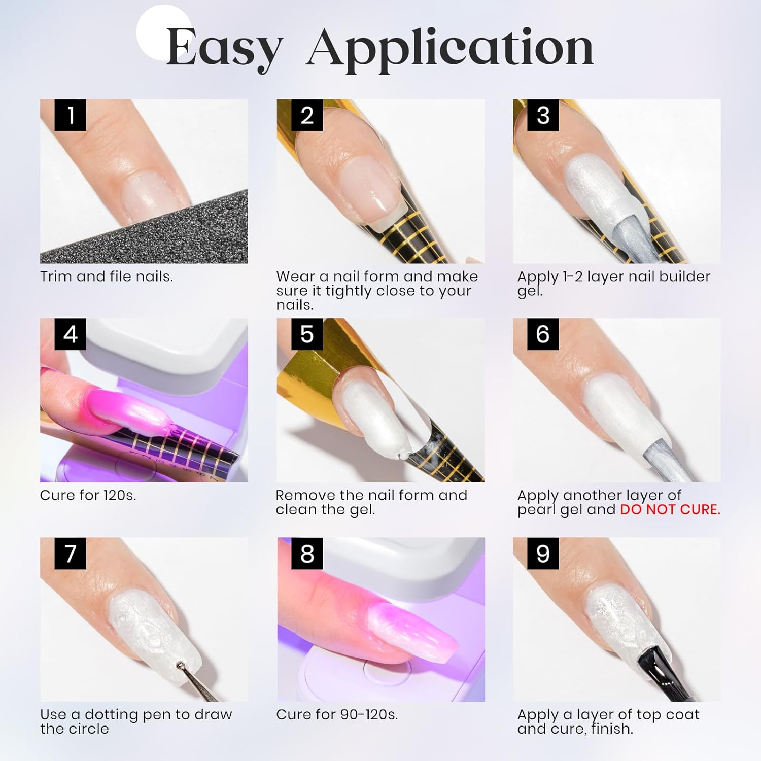 MIZHSE Gel constructor para uñas, gel constructor de uñas perla, gel en una botella, fortalecedor de uñas, reparación de extensión de uñas, gel duro