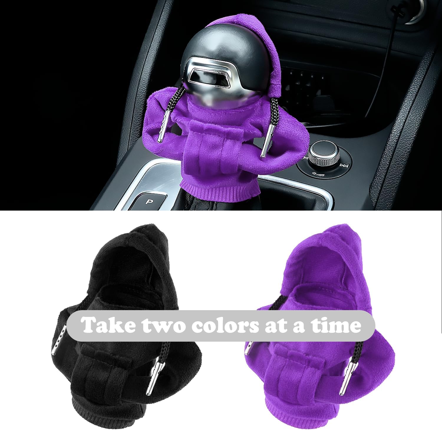 2 fundas para pomos de palanca de cambios, suave y cómoda, con capucha, funda universal para palanca de cambios, accesorios de decoración de