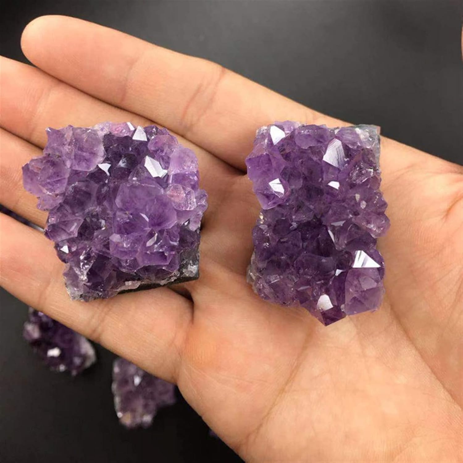 GEEKAA 1pc Natural Raw Amethyst Quartz Crystal Cluster Stones Specimen Home Decoration Crafts Piedras naturales y (Size  40-50g)