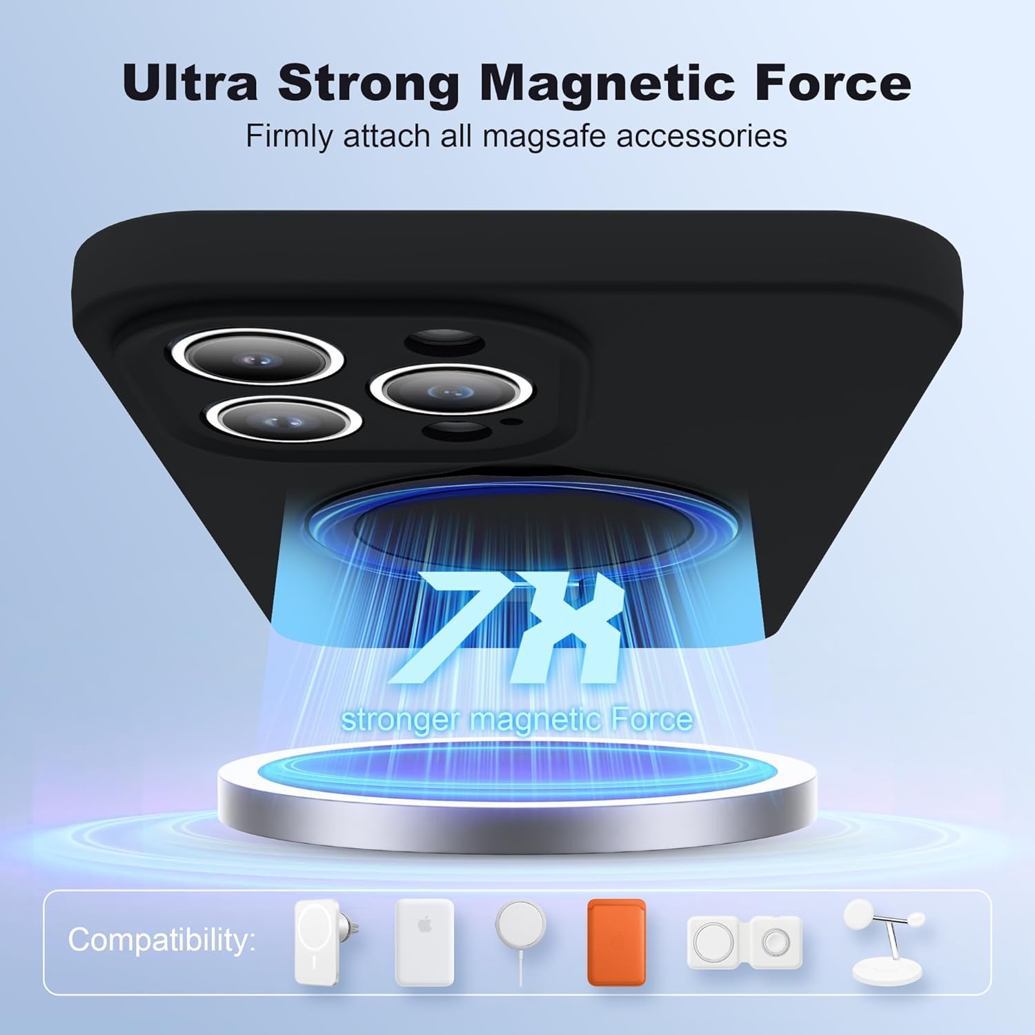 Funda de silicona para iPhone 12 Pro con soporte de anillo magnético, iPhone 12 Pro de 6.1 pulgadas para mujeres y hombres compatible con MagSafe