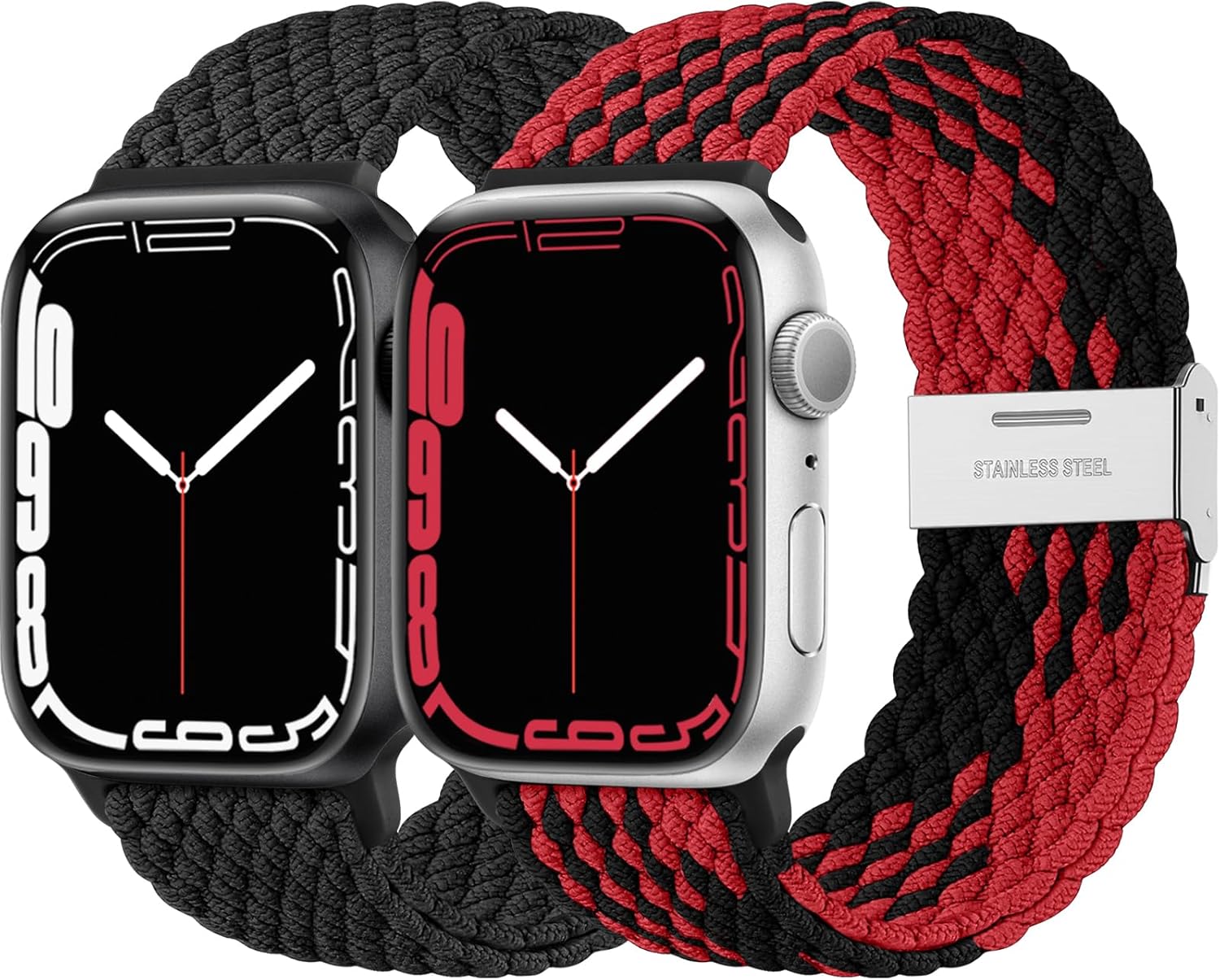 Lerobo Paquete de 2 correas elásticas Solo Loop compatibles con Apple Watch de 1.496 pulgadas, 1.575 pulgadas, 1.614 pulgadas, 1.654 pulgadas, 1.732