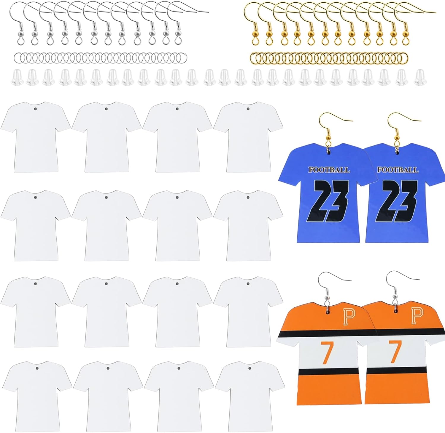 XKCWXY 222 aretes de sublimación de madera MDF sublimación fútbol y baloncesto de doble cara con aretes de sublimación DIY en blanco a granel para
