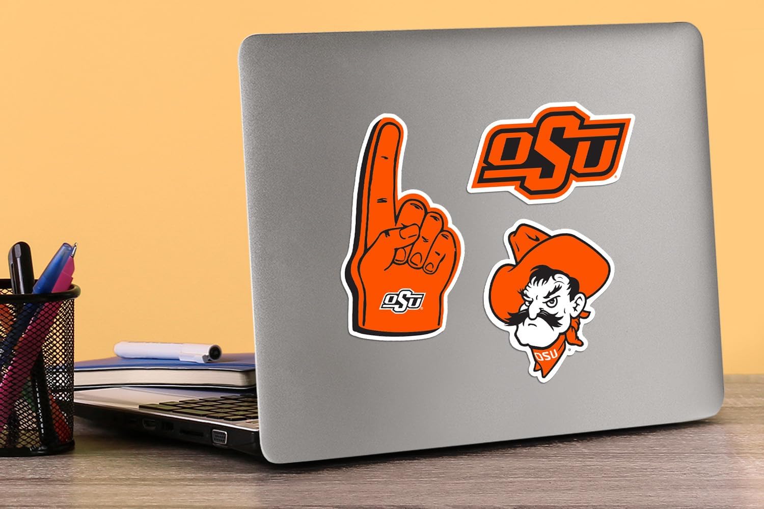 Oklahoma State University – Juego de 9 calcomanías de vinilo grandes de lujo de 9 quilates, para laptop, botella de agua, álbumes de recortes,