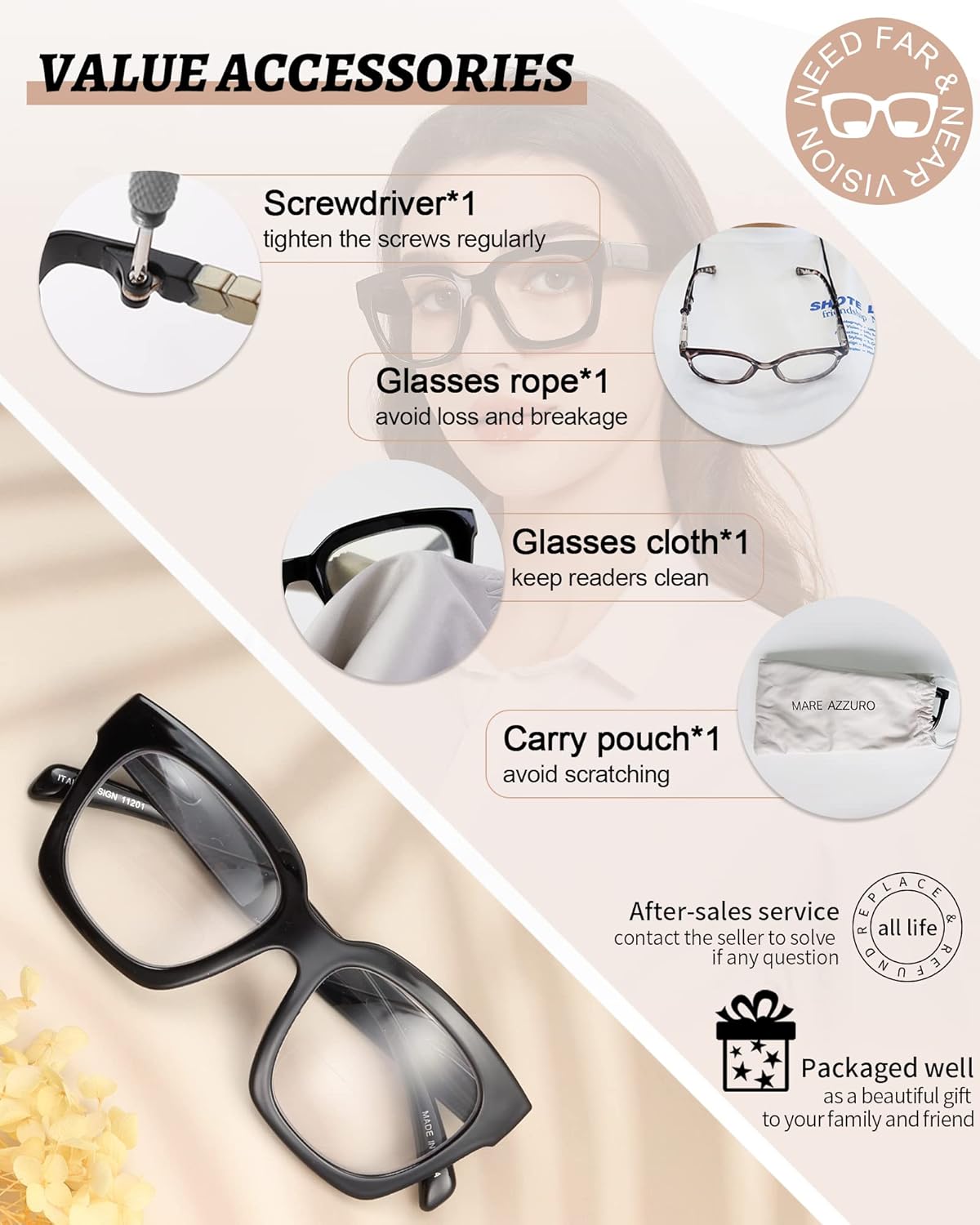 MARE AZZURO Lentes de lectura bifocales de gran tamaño para mujer, con bloqueo de luz azul, 1.0 1.25 1.5 1.75 2.0 2.25 2.5 2.75 3.0 3.5