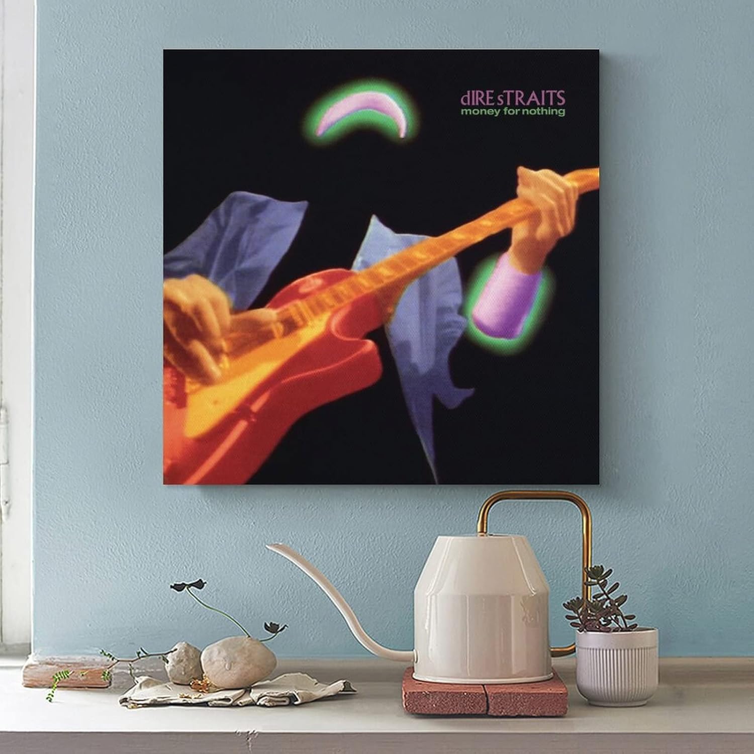 MALOOS Póster de lienzo con texto en inglés Money For Nothing de Dire Straits Money For Nothing, pintura decorativa para pared, sala de estar,