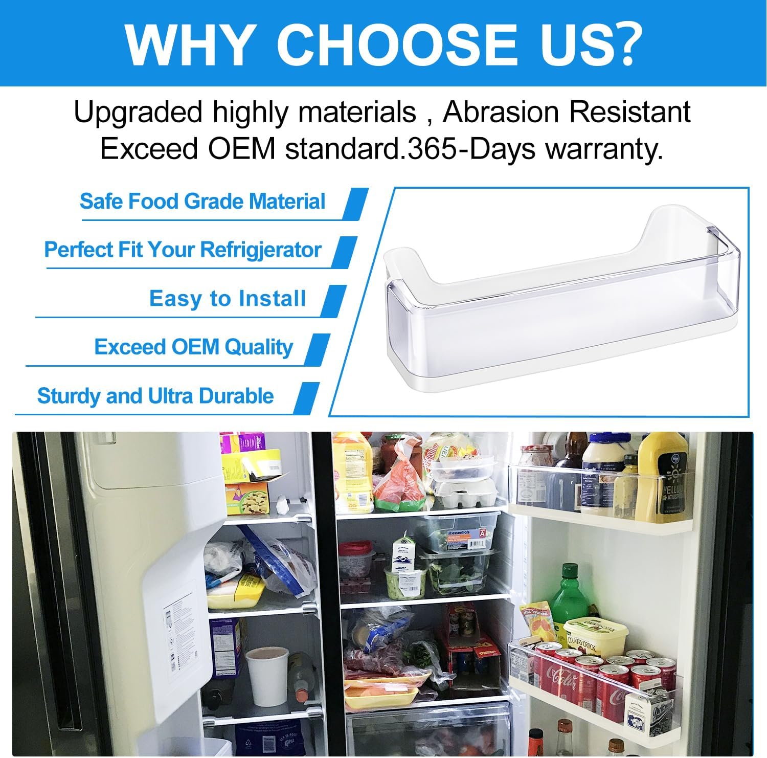(2 unidades) DA97-08348A actualizado para puerta de refrigerador compatible con Samsung Refrigerador Part RS265TDRS RS25H5111BC RS25H5111SR puerta,