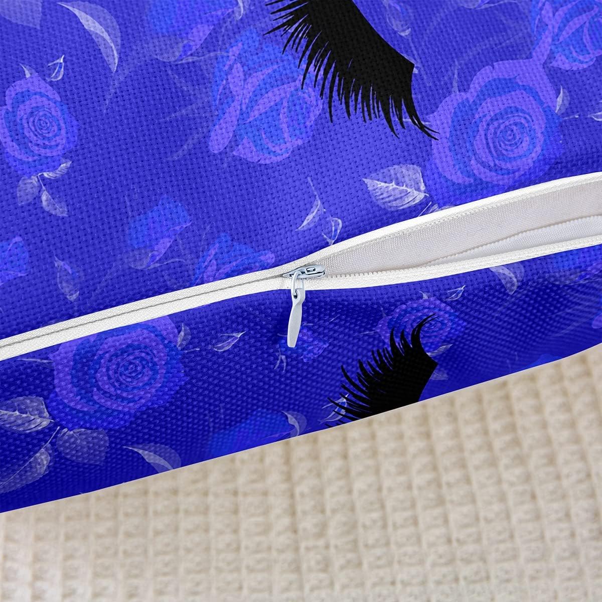 Juego de 2 fundas de almohada con ojos cerrados de 22 x 22 pulgadas, juego de 2 fundas de almohada cuadradas con estampado de rosas vintage, para